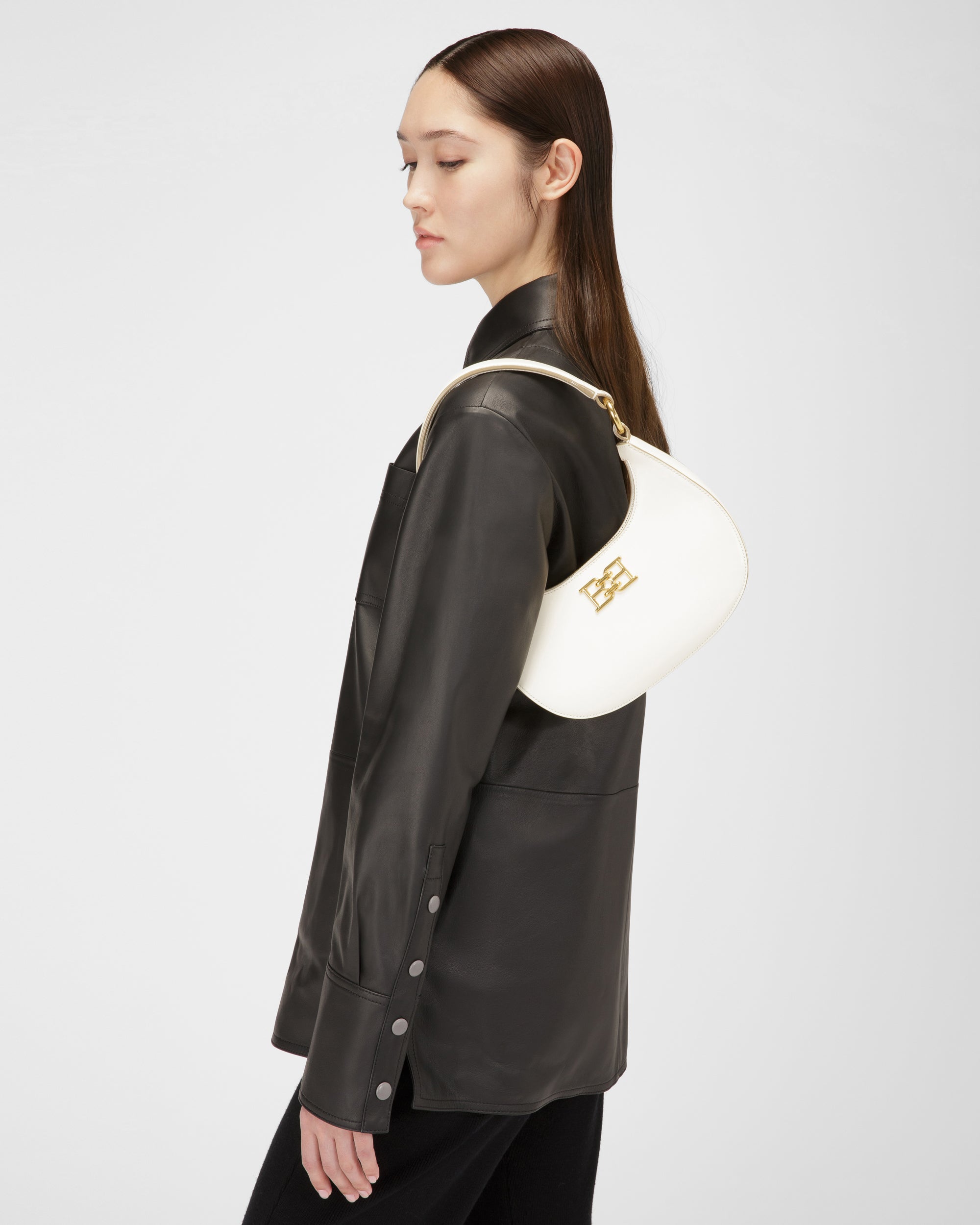Bleyr Leather Crossbody Bag In Bone - Women's - Bally - 01