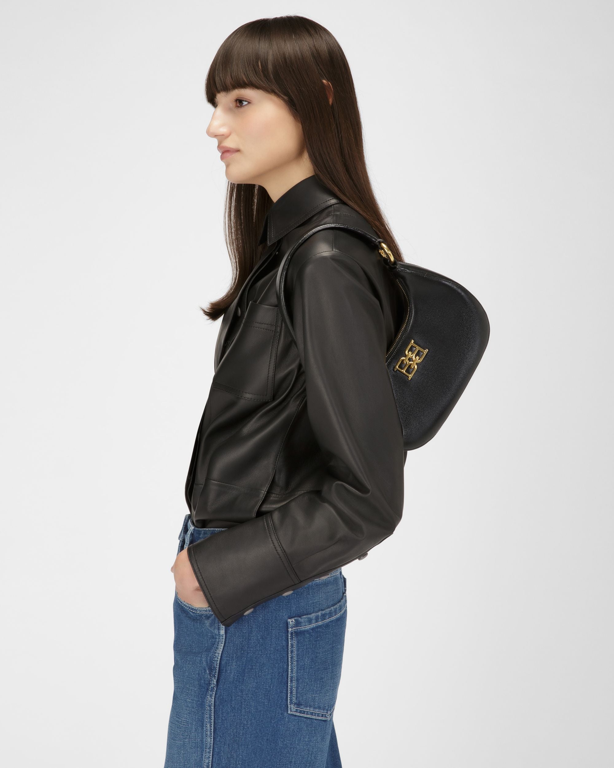 Bleyr Leather Crossbody Bag In Black - Women's - Bally - 01