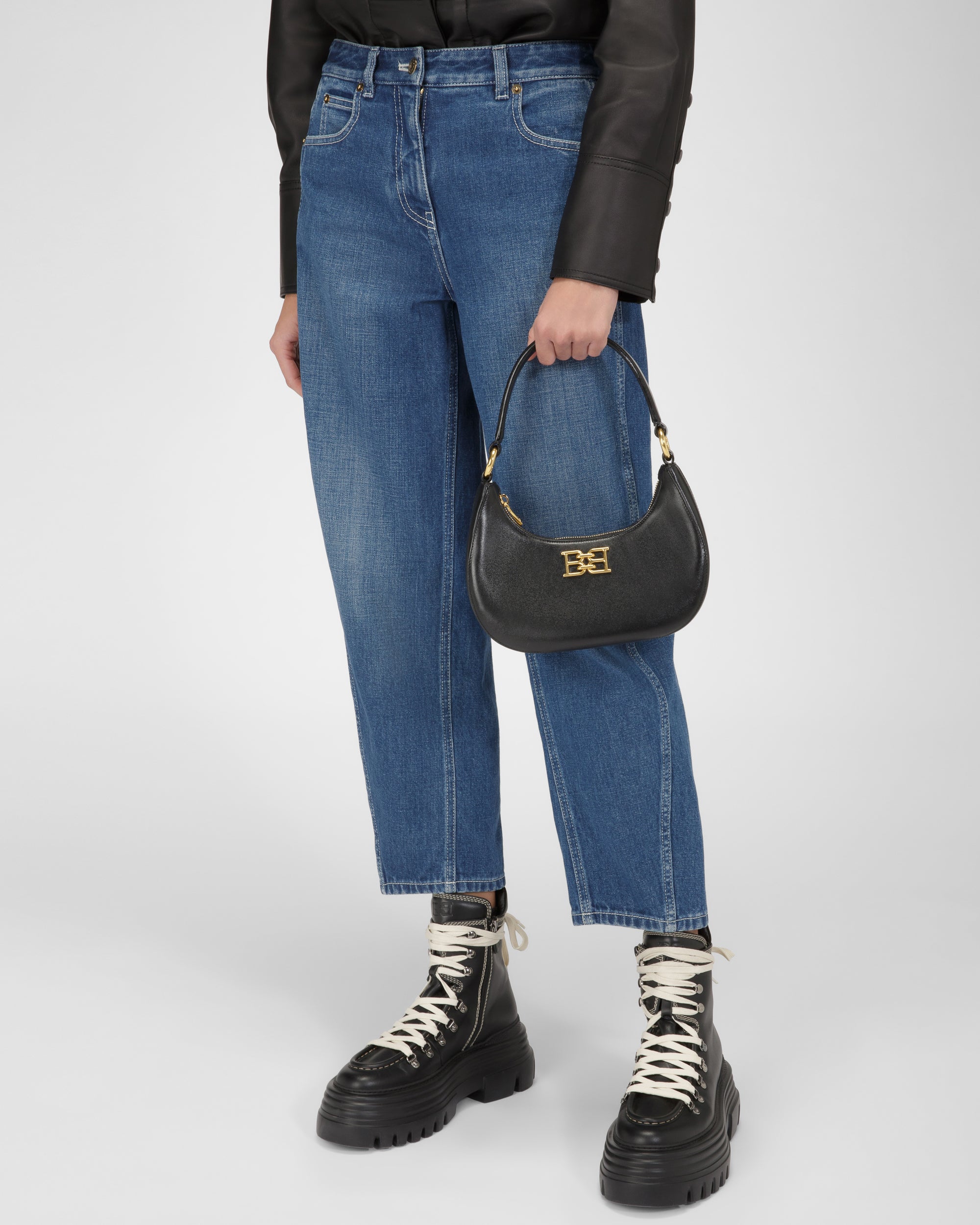 Bleyr Leather Crossbody Bag In Black - Women's - Bally - 02