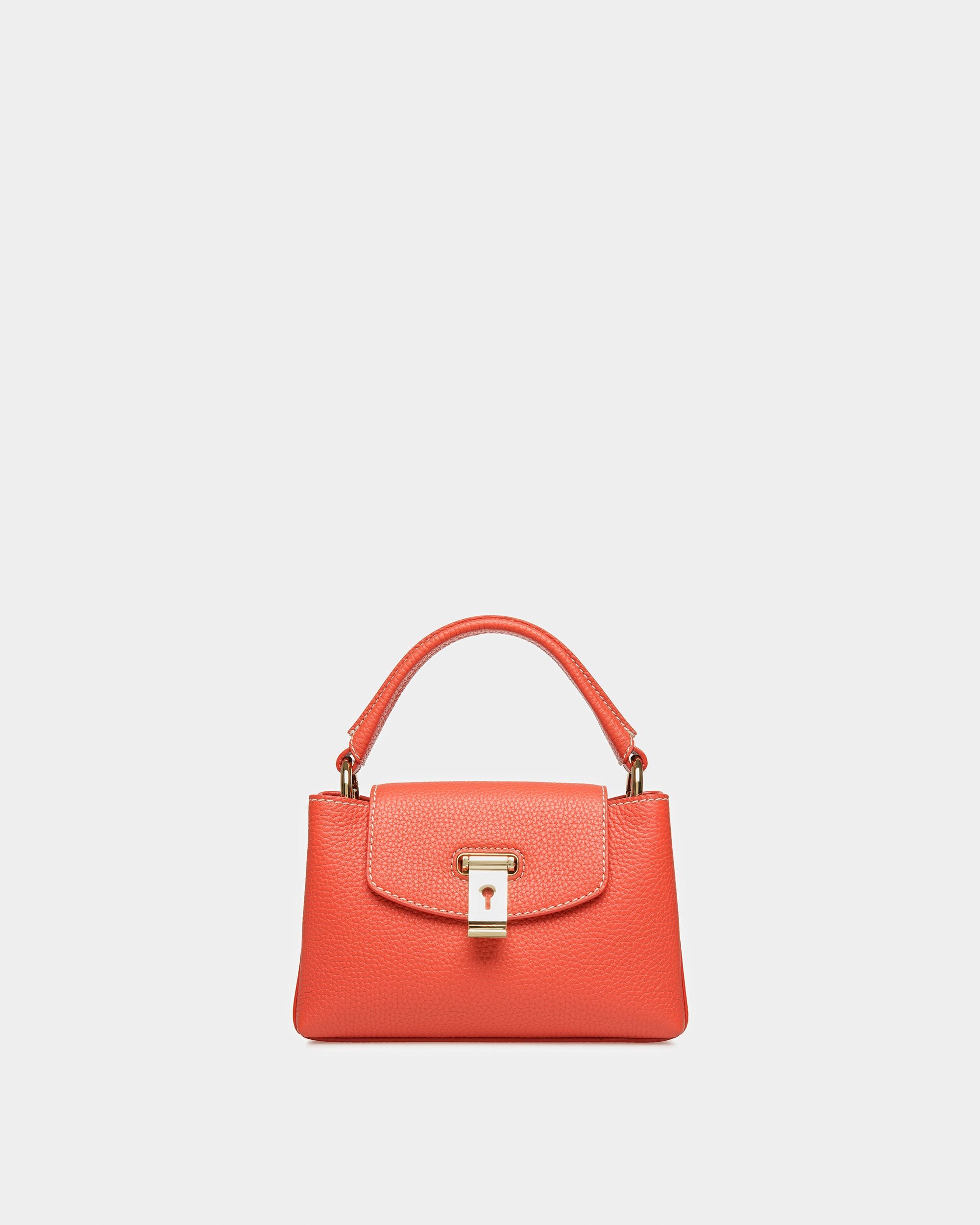 Layka XS Leather Top Handle Bag In Orange And Brown - Women's - Bally - 01