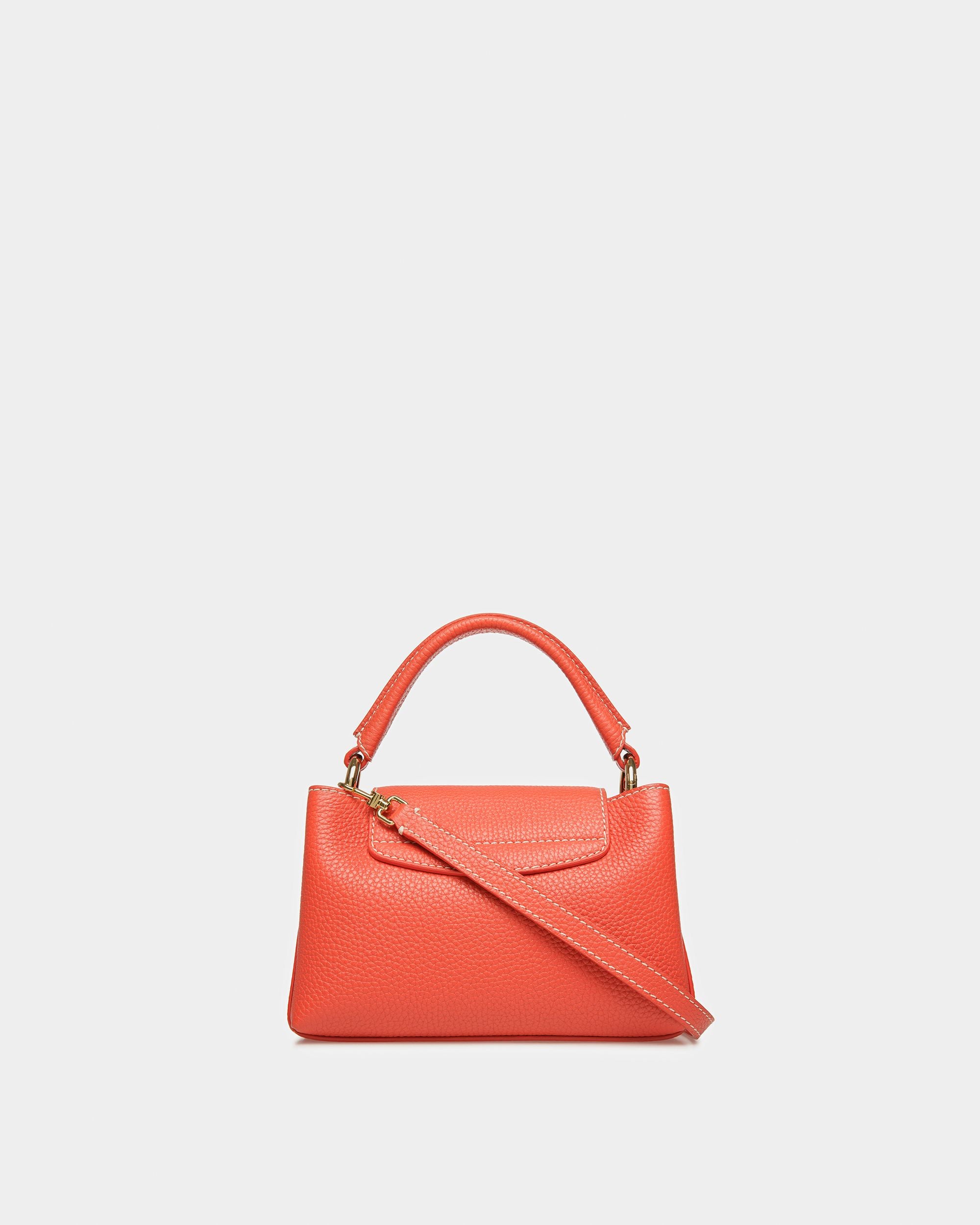 Layka XS Leather Top Handle Bag In Orange And Brown - Women's - Bally - 03