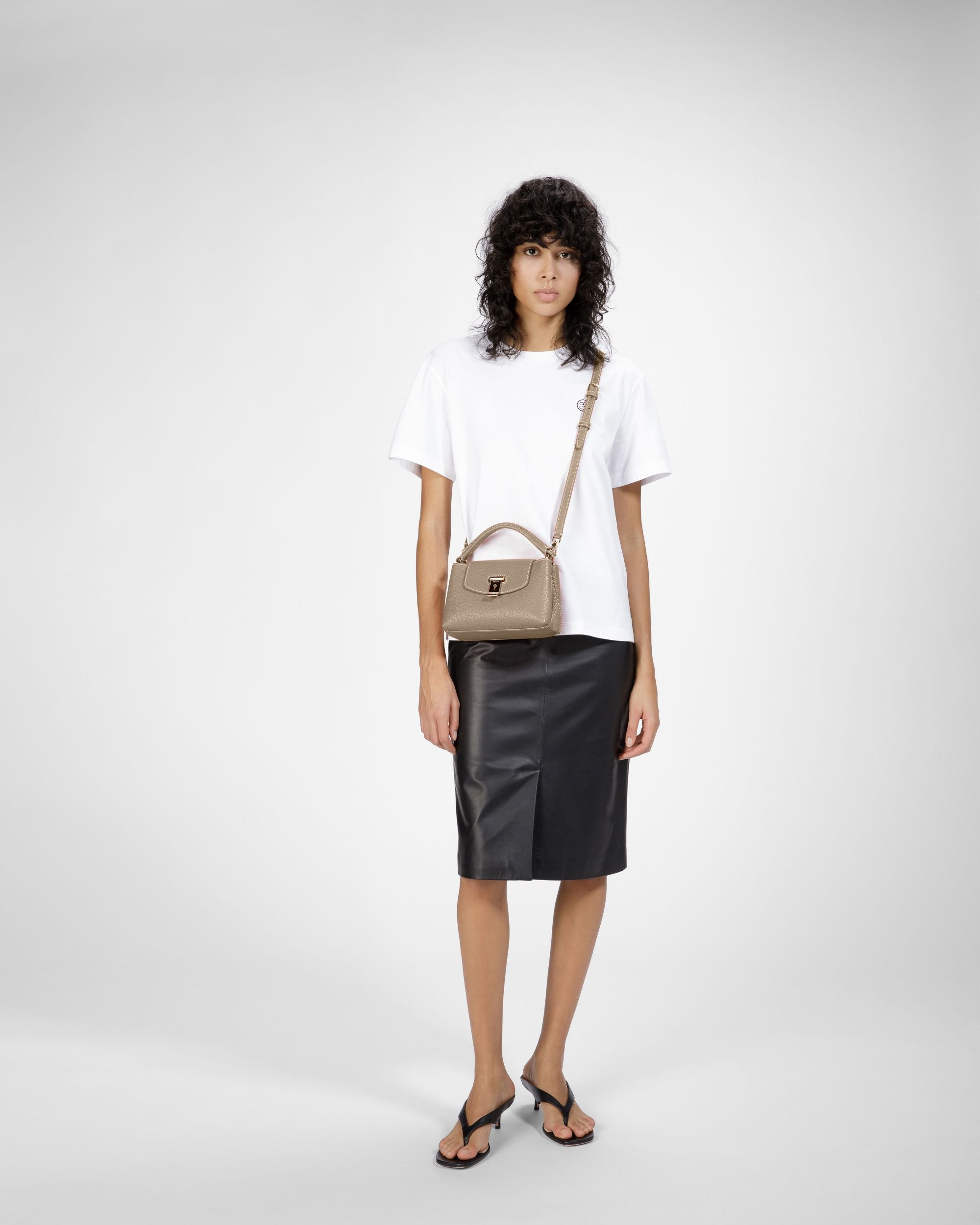 Lock Me Top Handle Bag In Light Brown Leather - Women's - Bally - 02