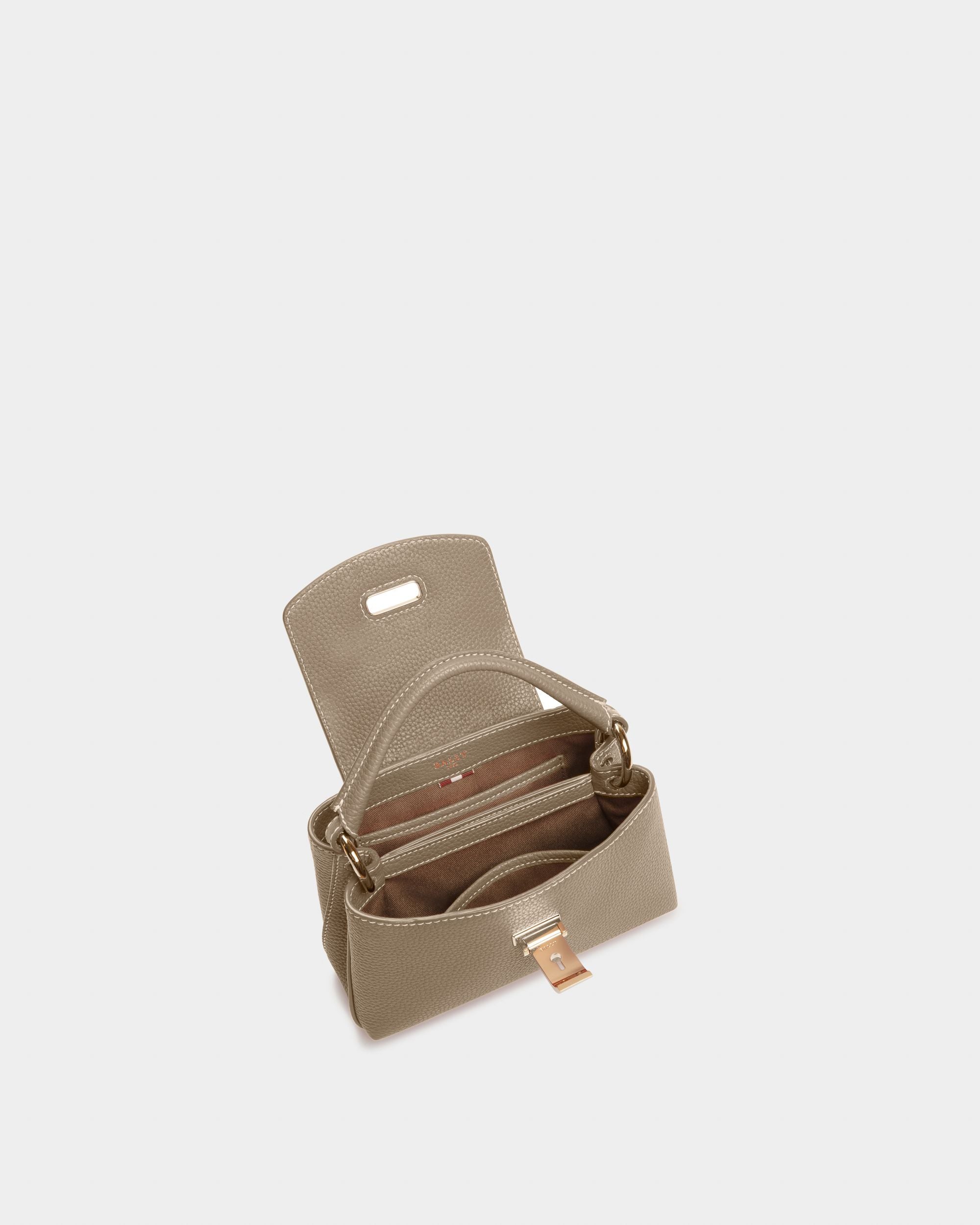 Lock Me Top Handle Bag In Light Brown Leather - Women's - Bally - 04