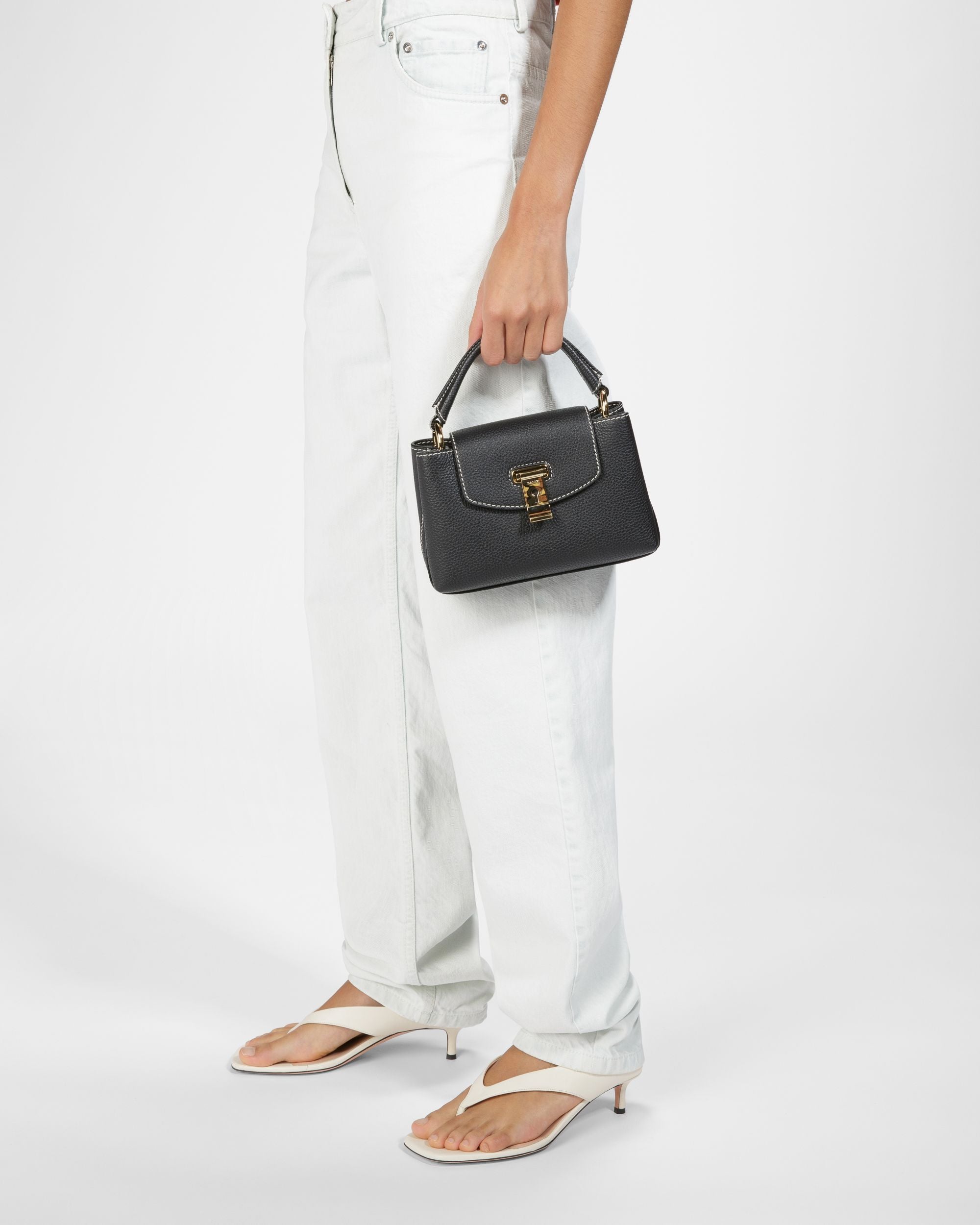 Layka XS Leather Minibag In Black - Women's - Bally - 09
