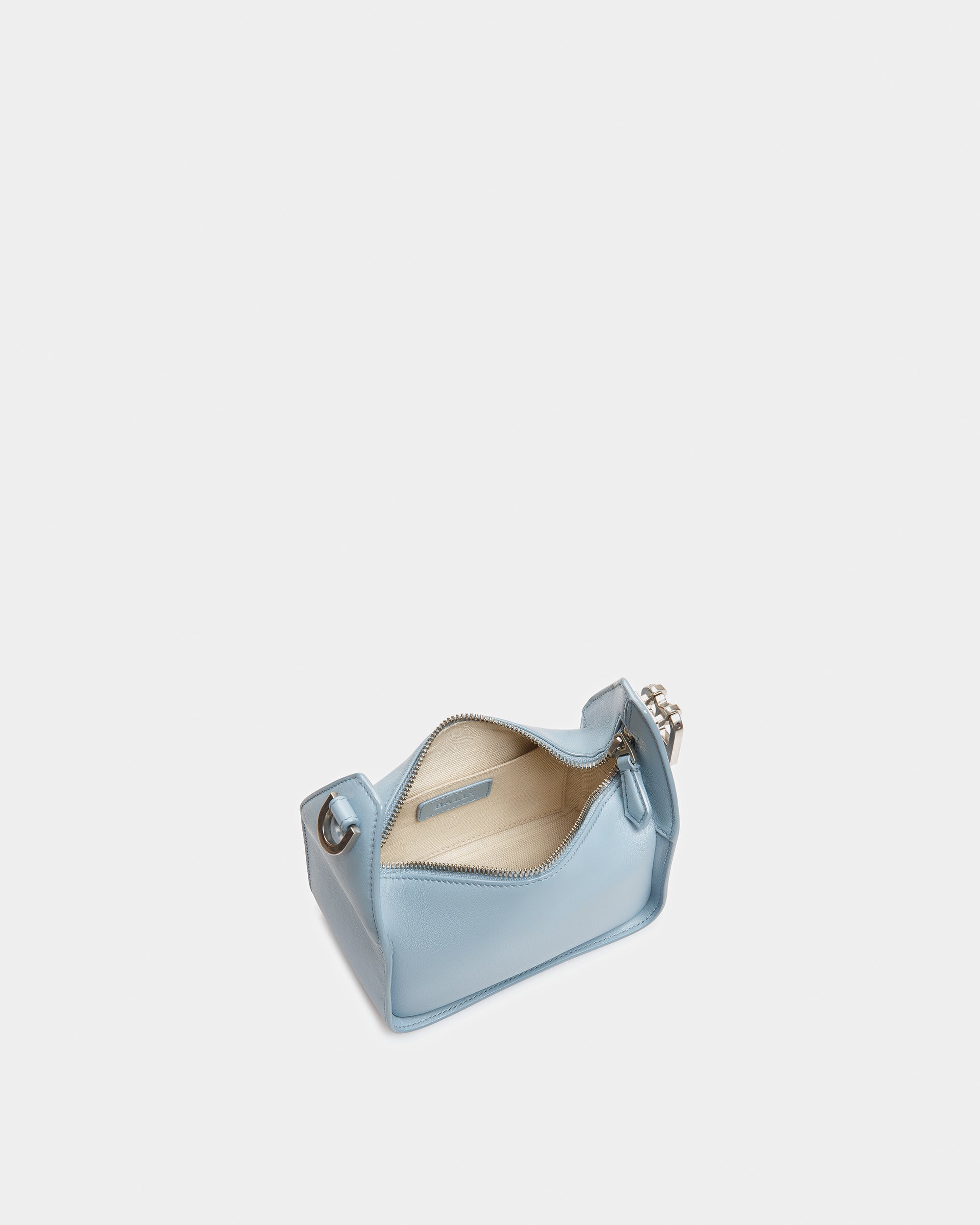 B-Hook XS Leather Minibag In Light Blue - Women's - Bally - 04