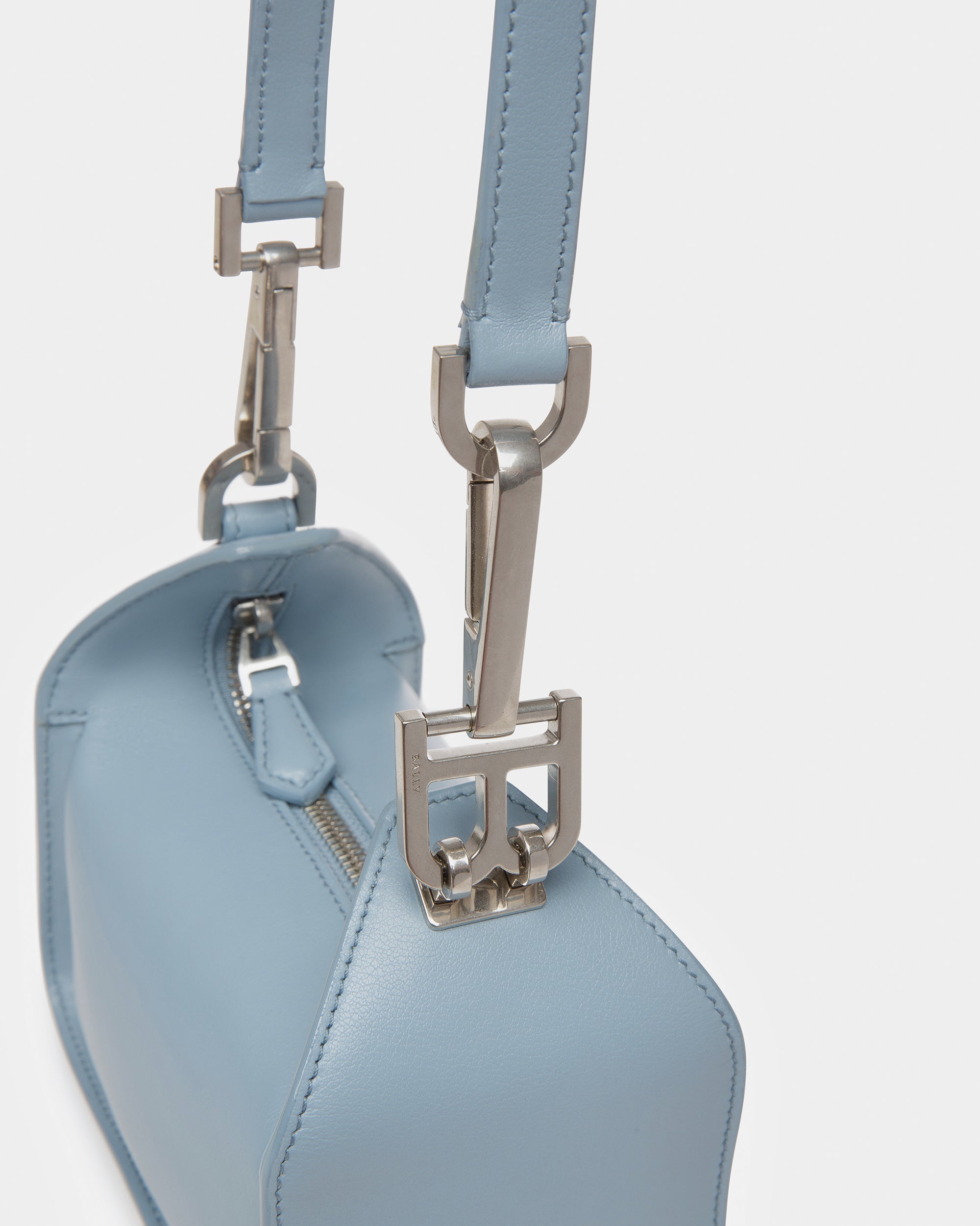 B-Hook XS Leather Minibag In Light Blue - Women's - Bally - 05