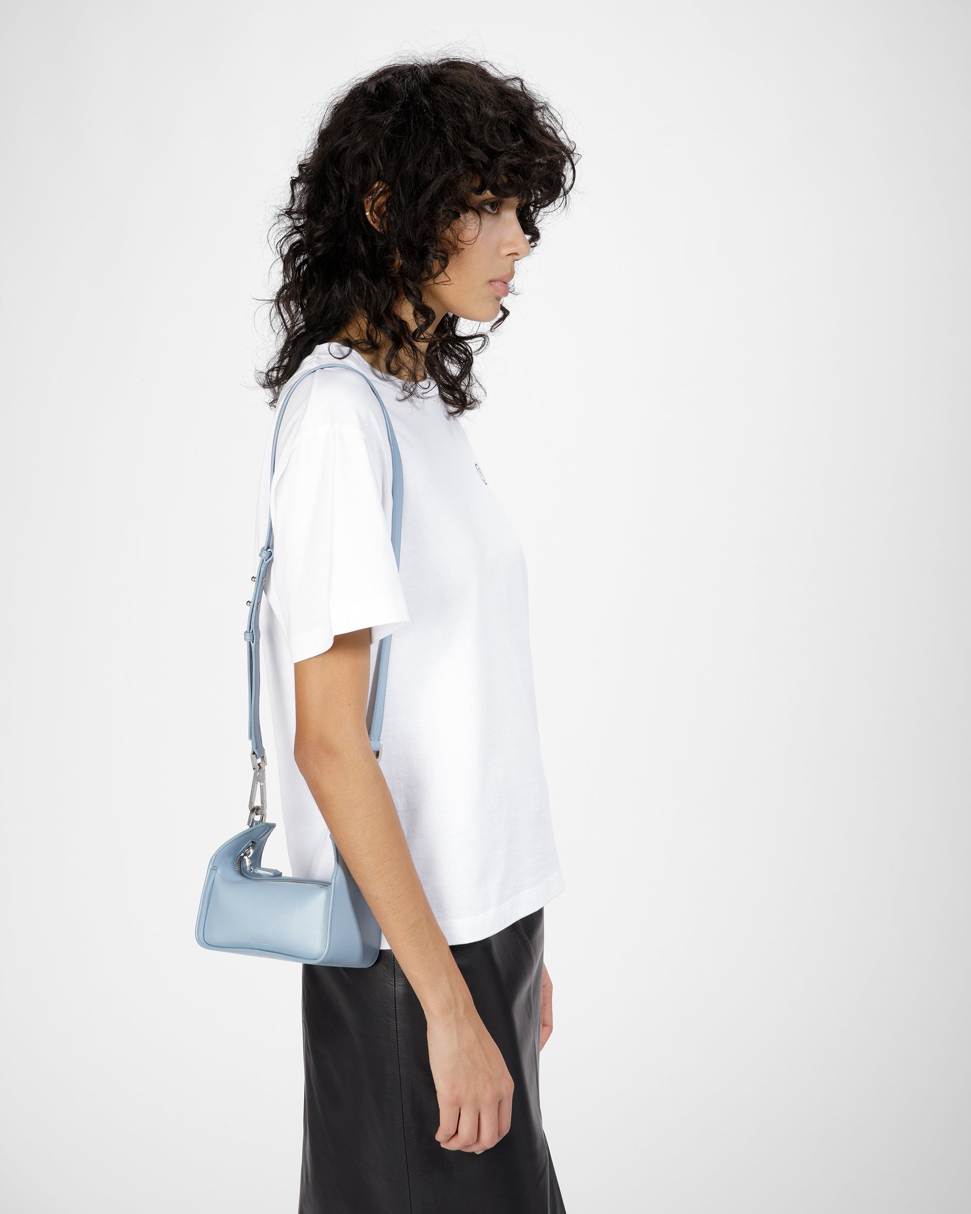 B-Hook XS Leather Minibag In Light Blue - Women's - Bally - 08