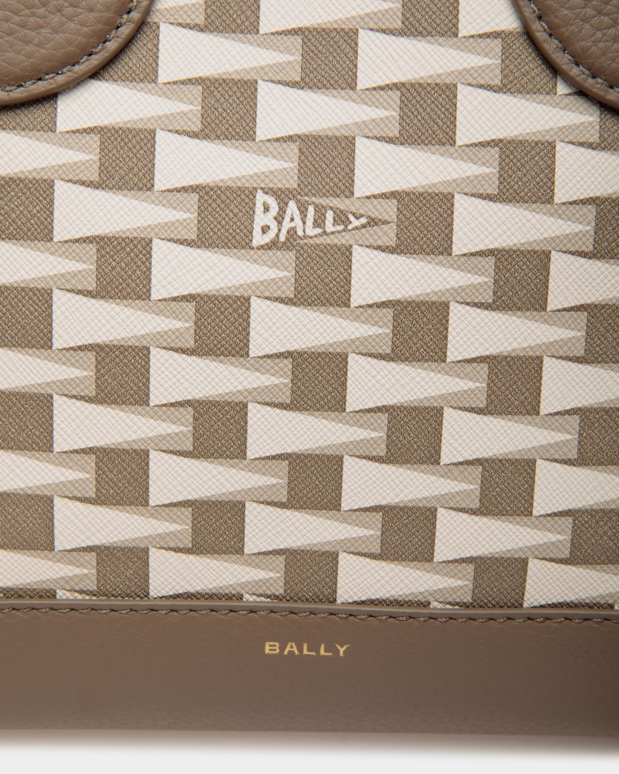 Pennant Mini Tote Bag in Beige TPU - Women's - Bally - 05