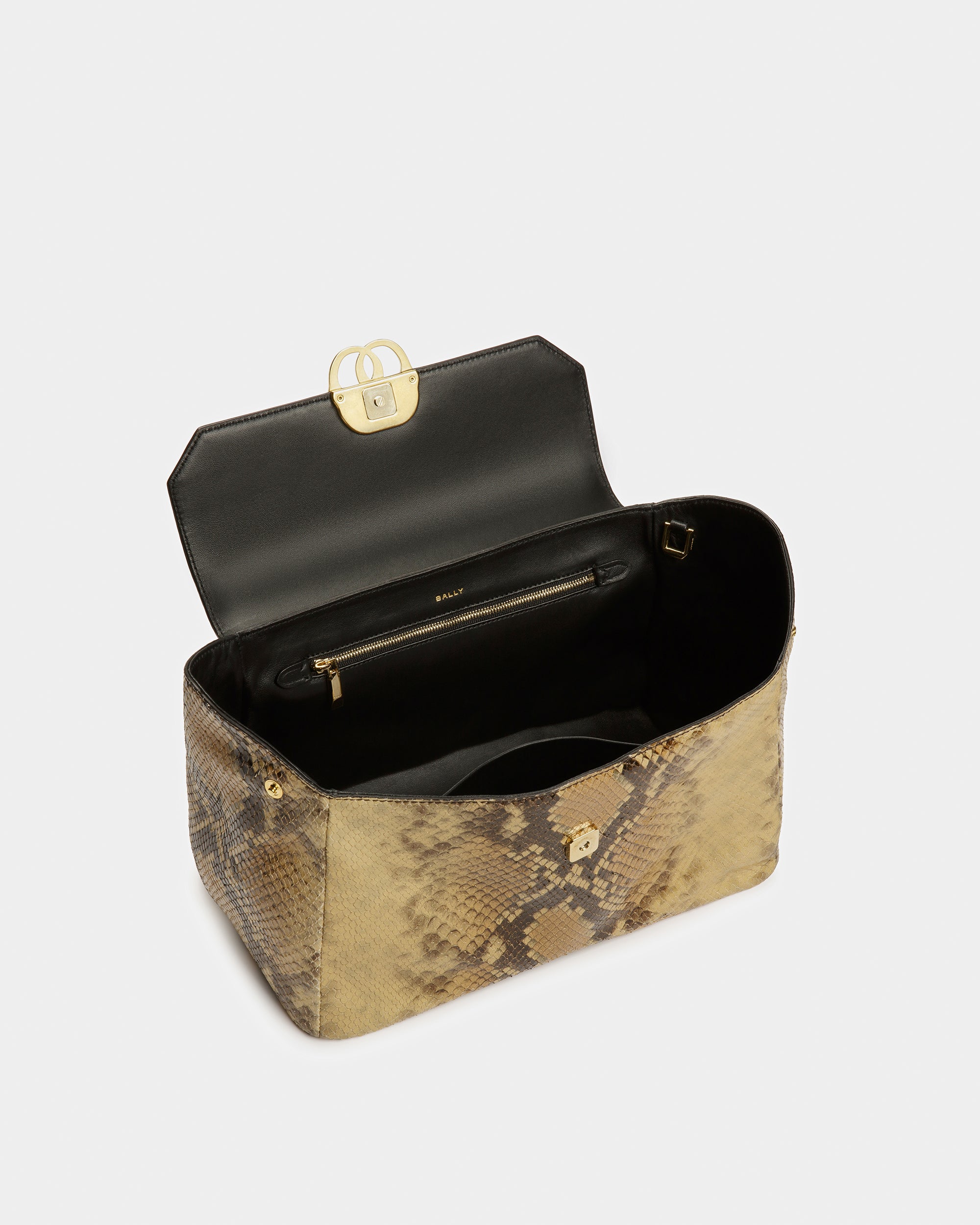 Emblem Shoulder Bag In Python Print - Women's - Bally - 05