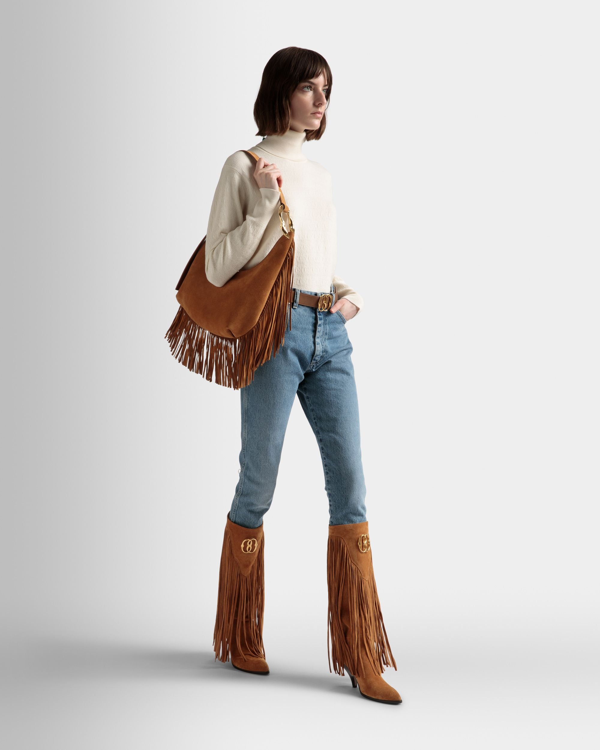 Baroque Hobo Bag In Desert Leather - Women's - Bally - 02