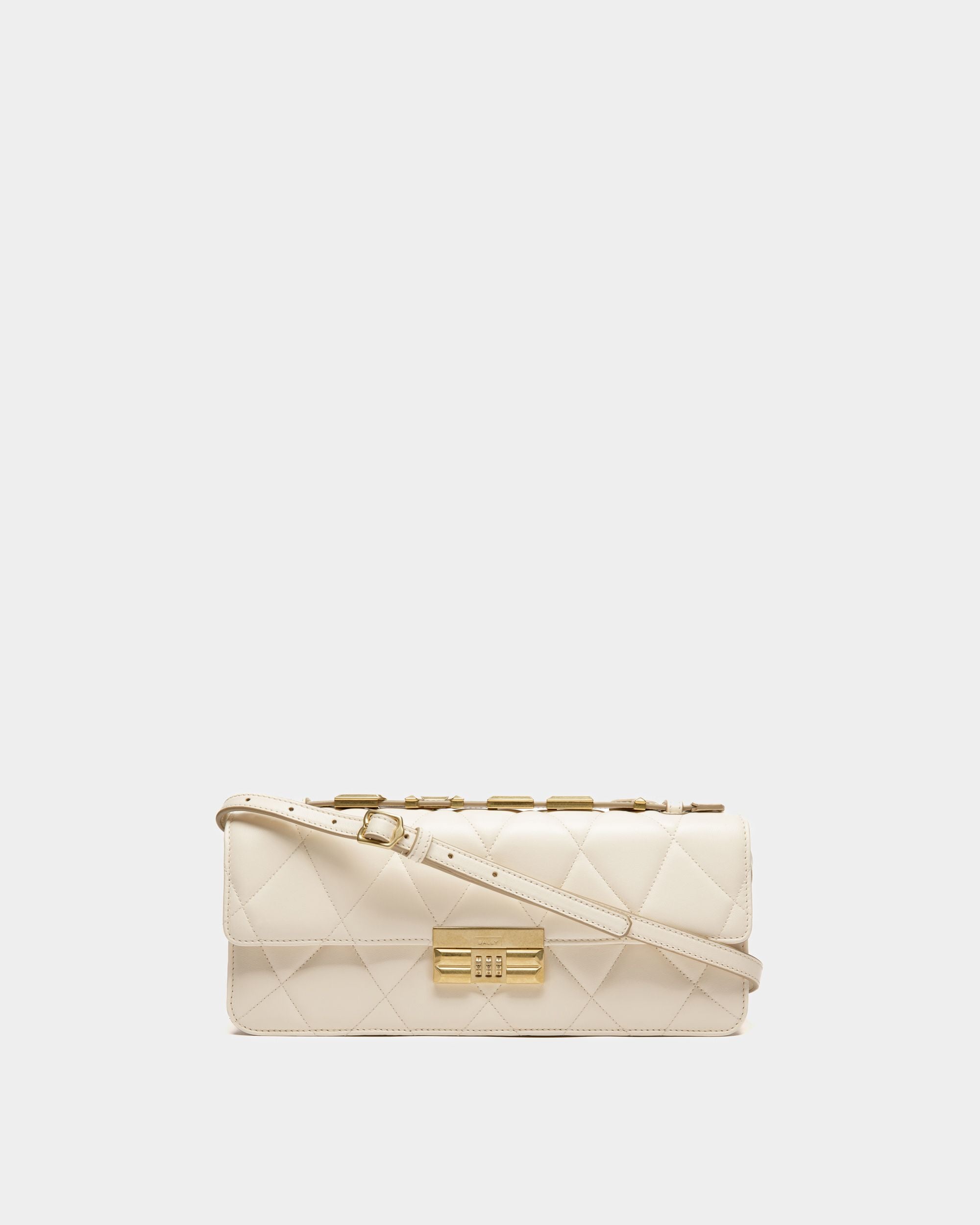 Logo Crossbody Large In Bone Leather - Women's - Bally - 01