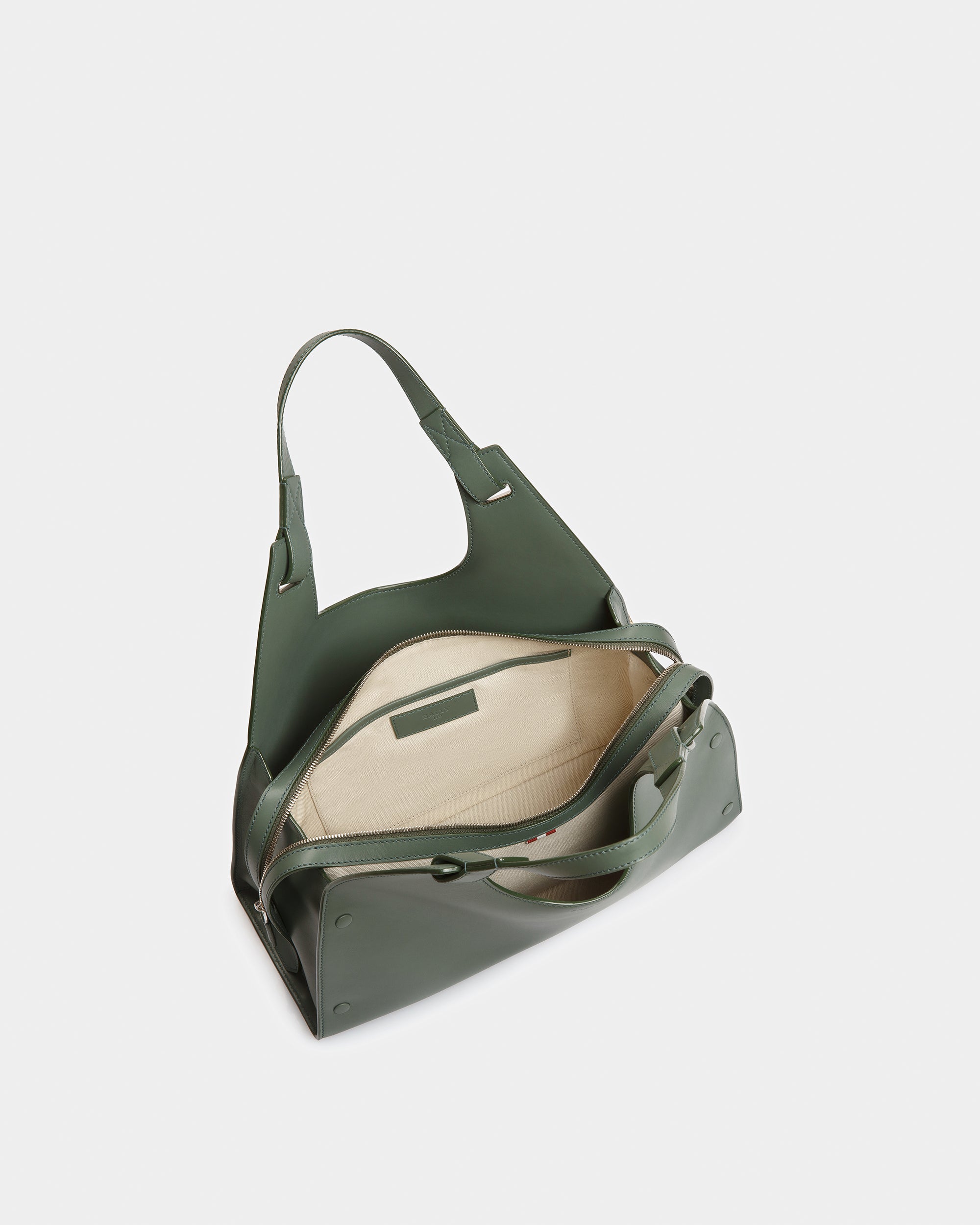 Ahres Leather Shoulder Bag In Sage - Women's - Bally - 04