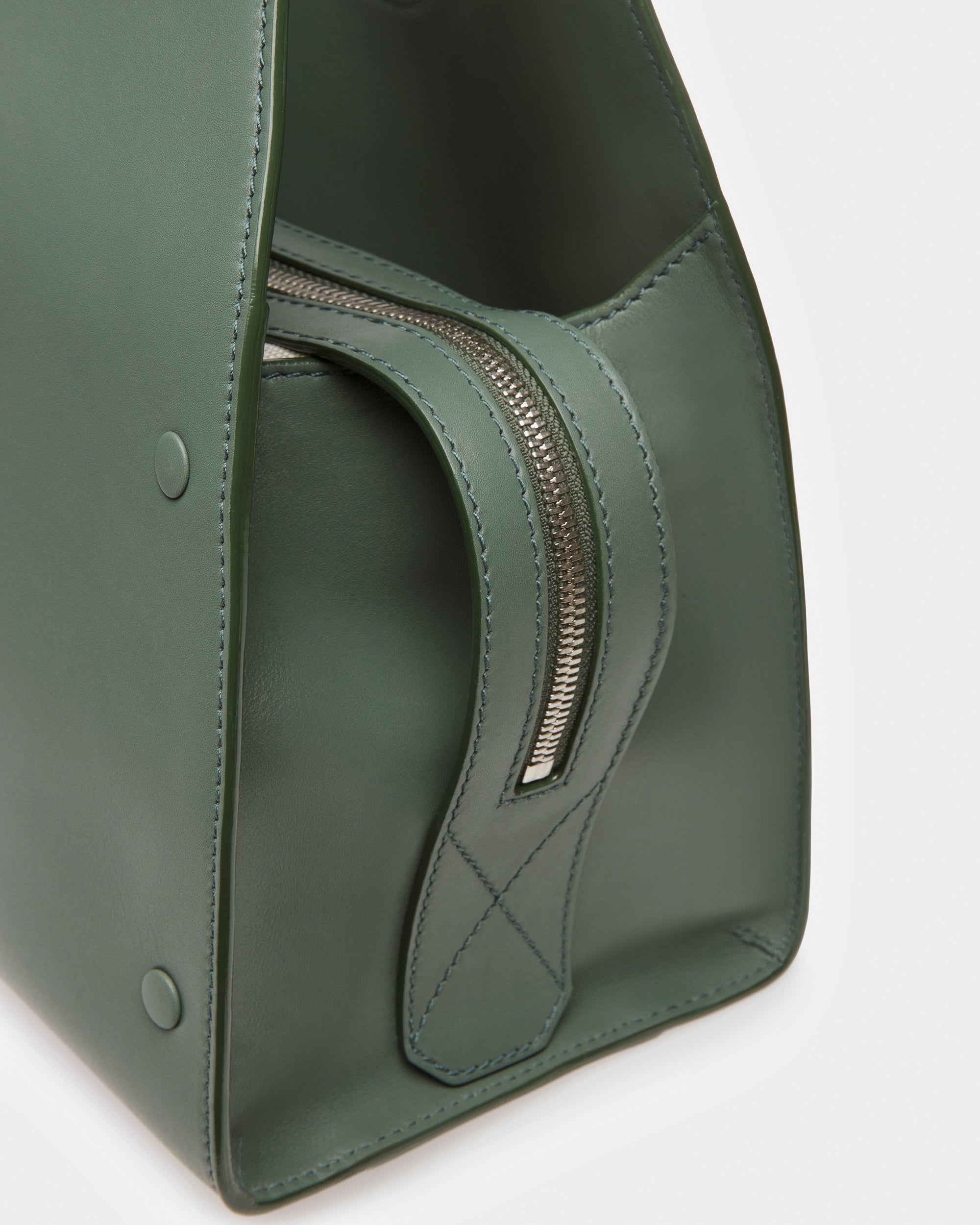 Ahres Leather Shoulder Bag In Sage - Women's - Bally - 05