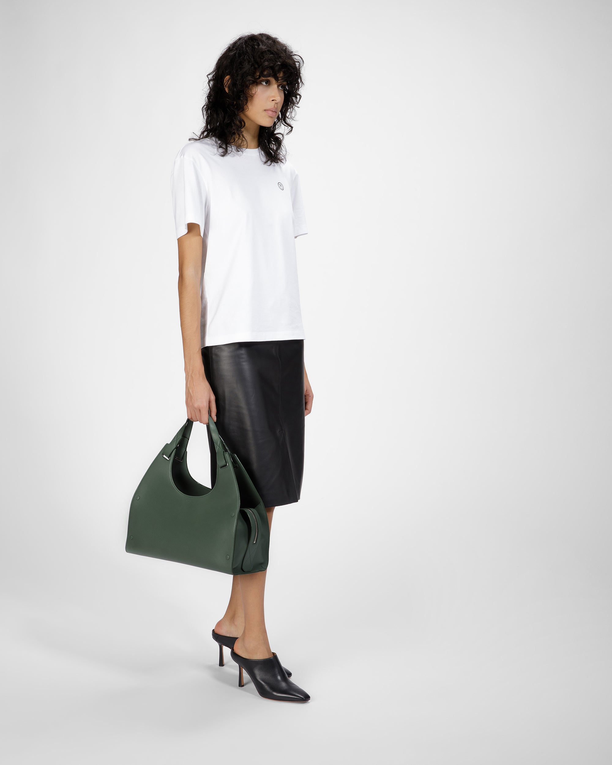Ahres Leather Shoulder Bag In Sage - Women's - Bally - 06