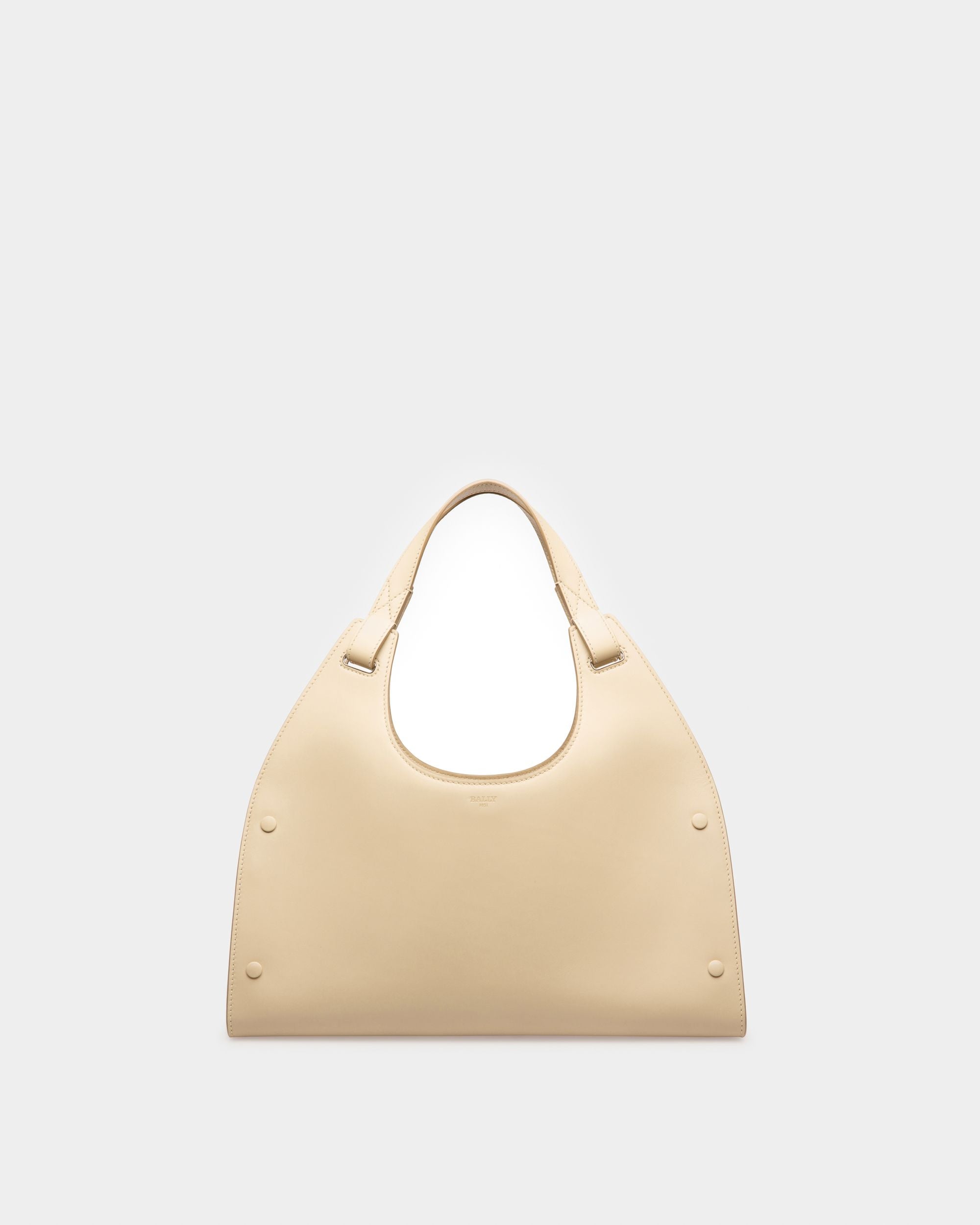 Ahres Leather Shoulder Bag In Light Beige - Women's - Bally - 01