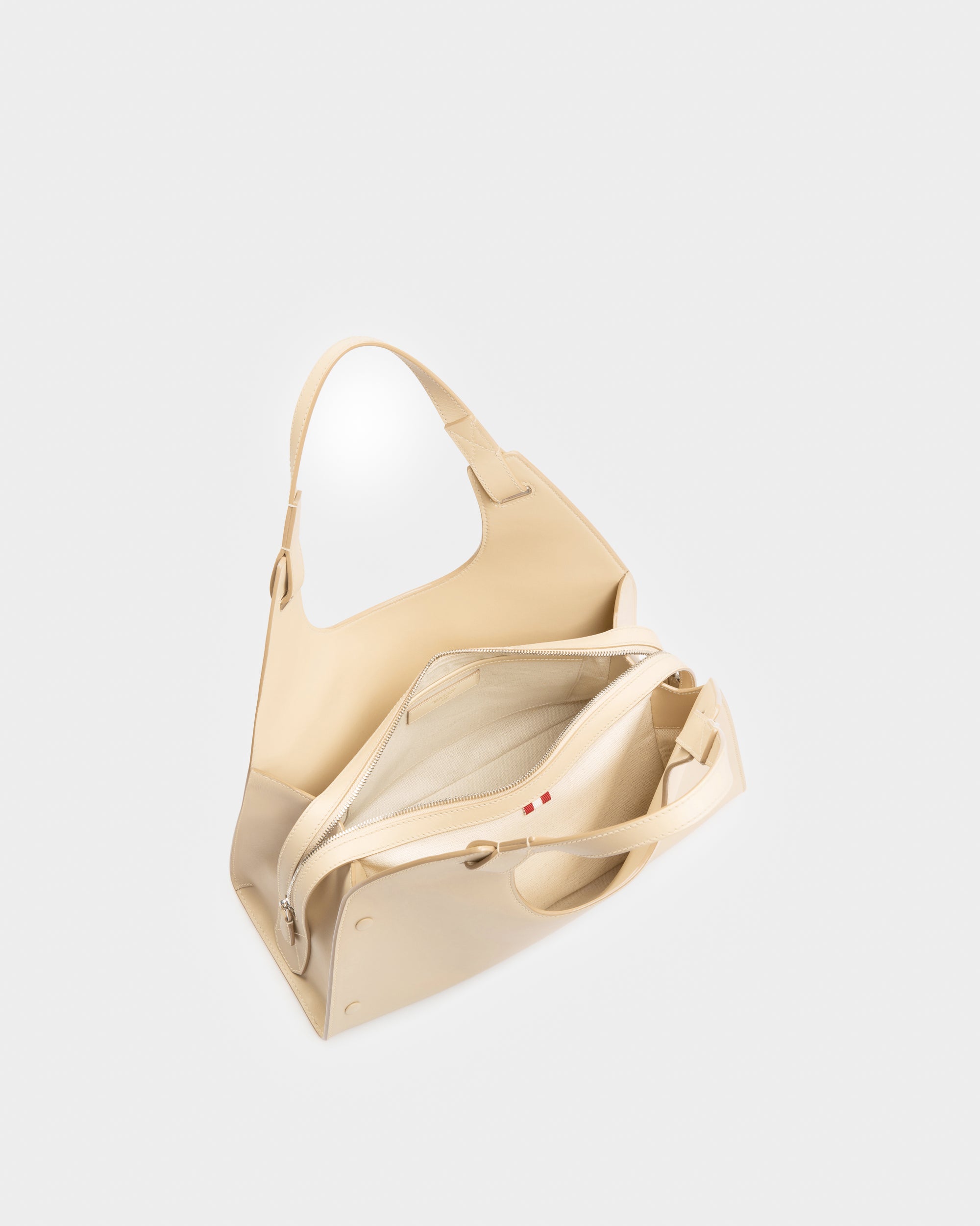 Ahres Leather Shoulder Bag In Light Beige - Women's - Bally - 04