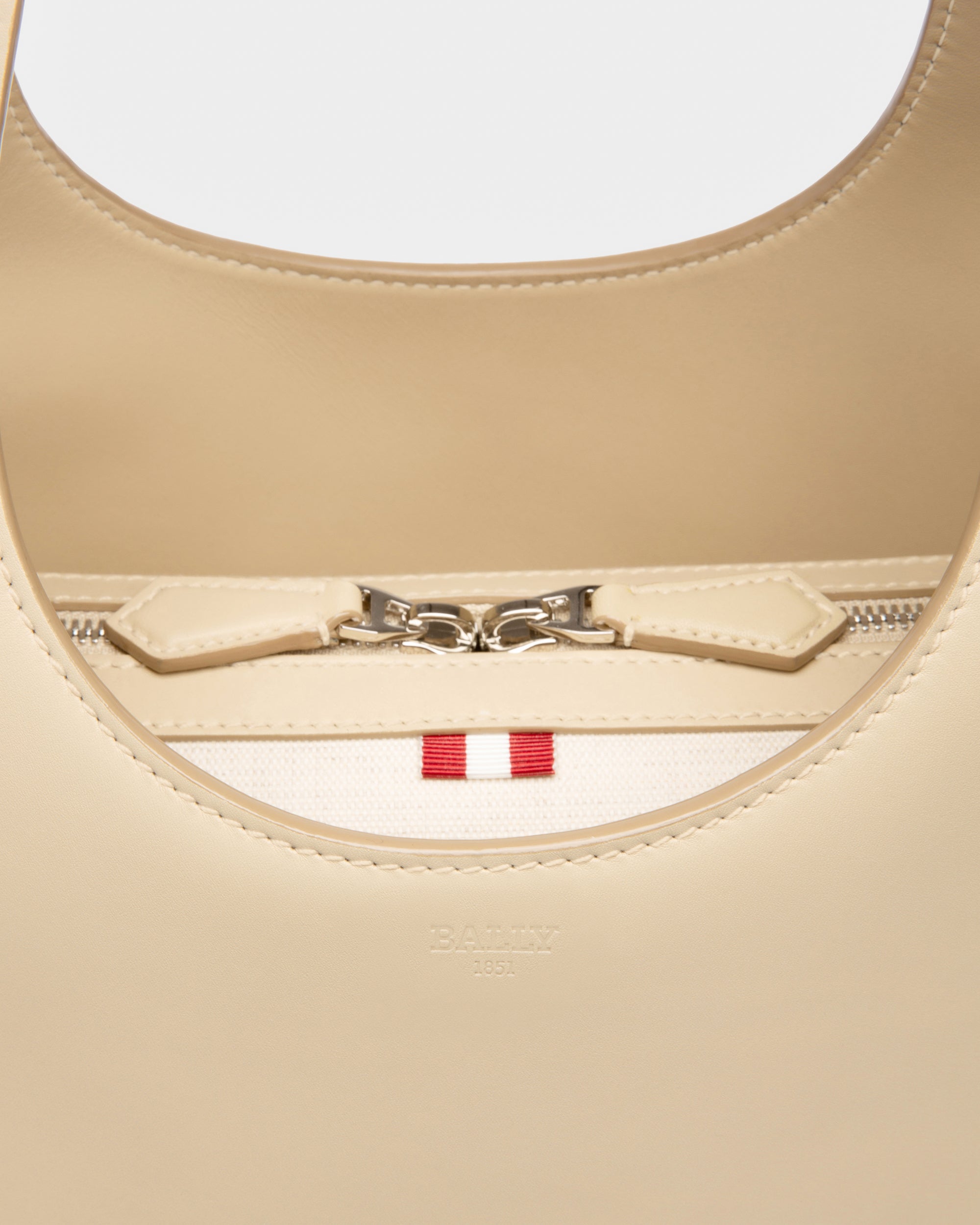 Ahres Leather Shoulder Bag In Light Beige - Women's - Bally - 05