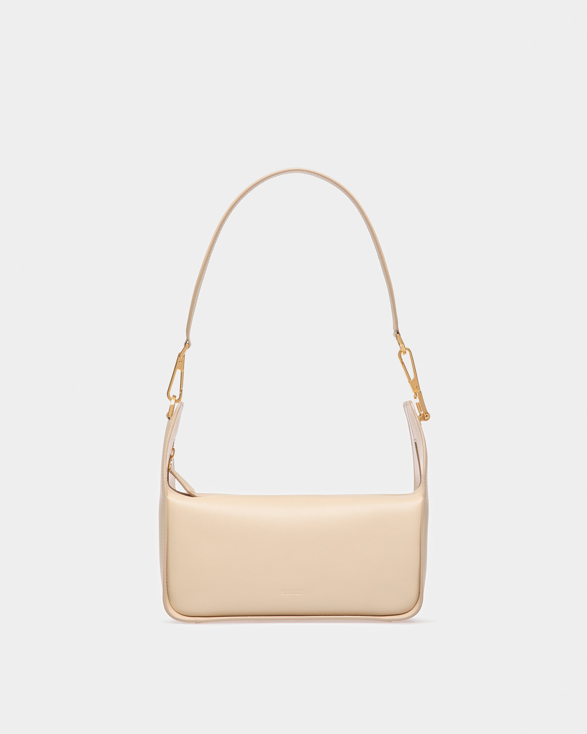 B-Hook Leather Shoulder Bag In Fossil - Women's - Bally - 01
