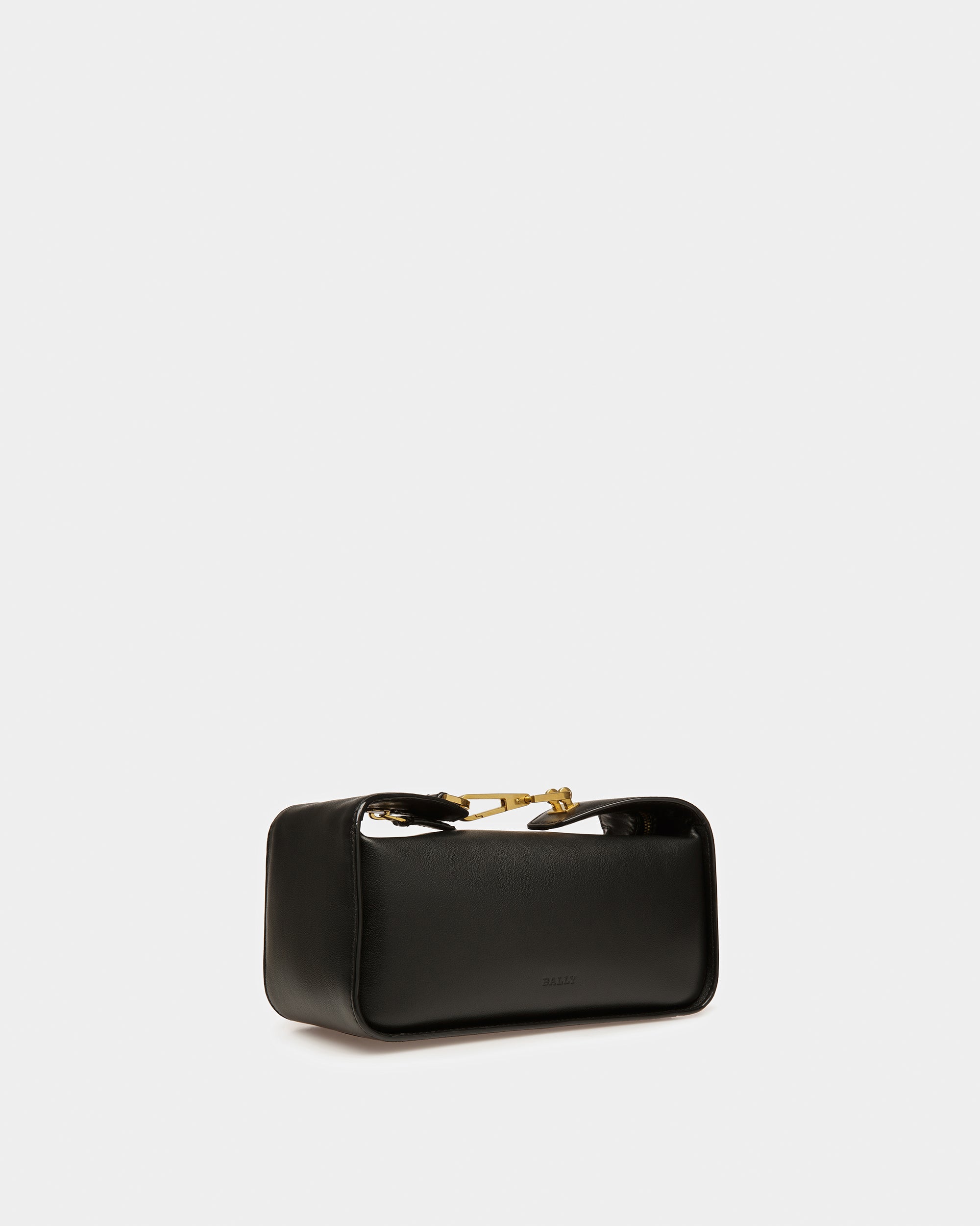 B-Hook Leather Shoulder Bag In Black - Women's - Bally - 07