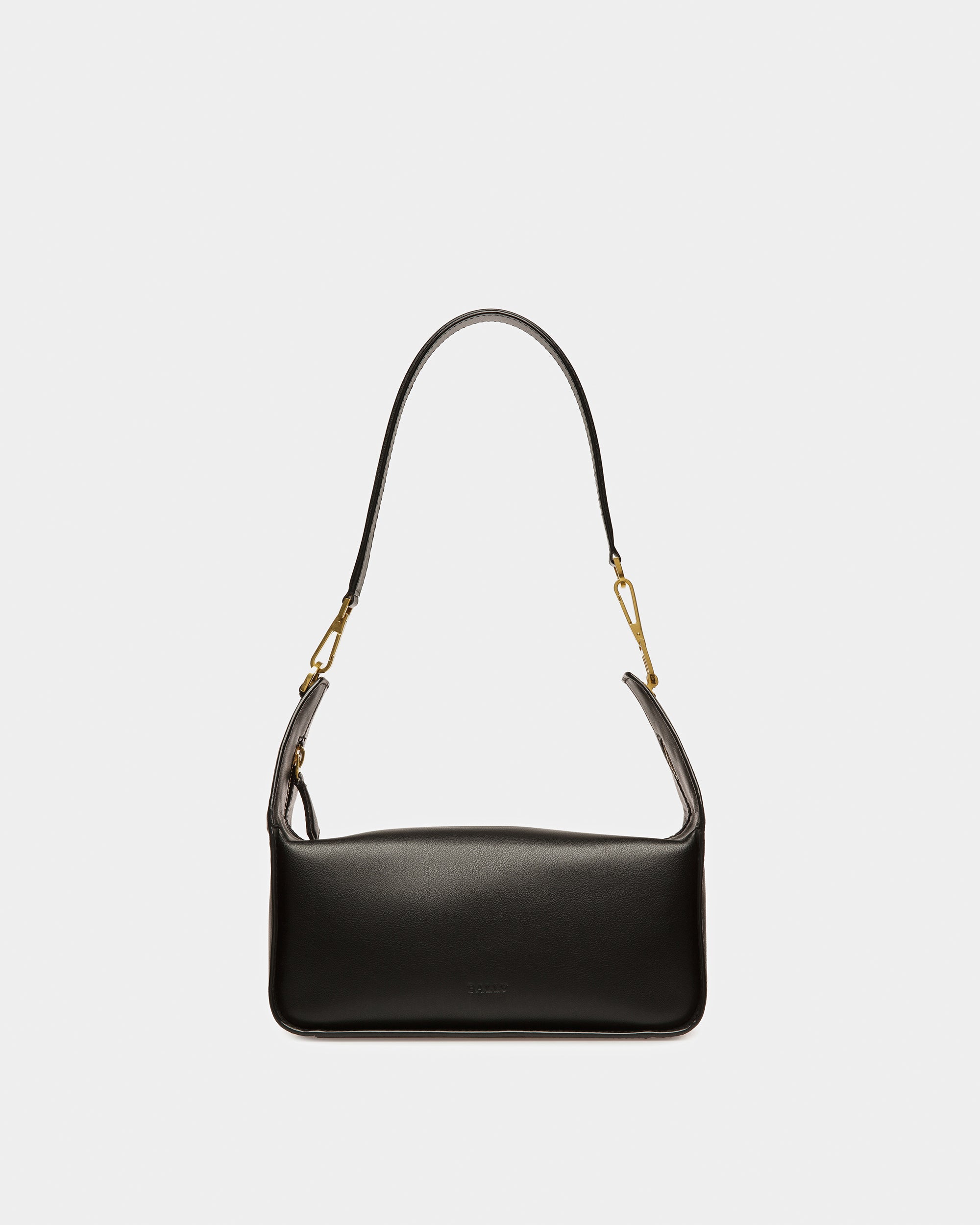 B-Hook Leather Shoulder Bag In Black - Women's - Bally - 08