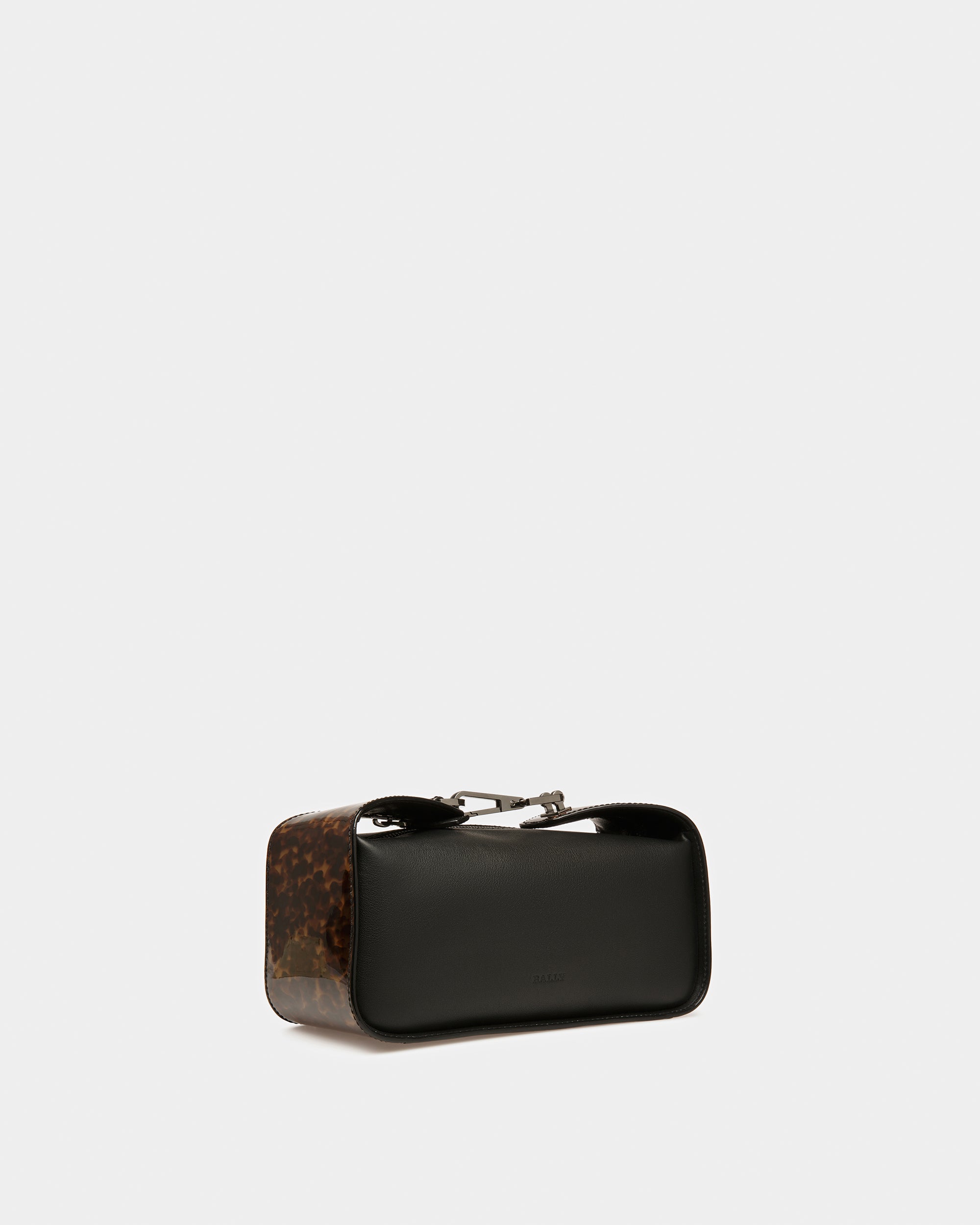 B-Hook Leather Shoulder Bag In Black - Women's - Bally - 07