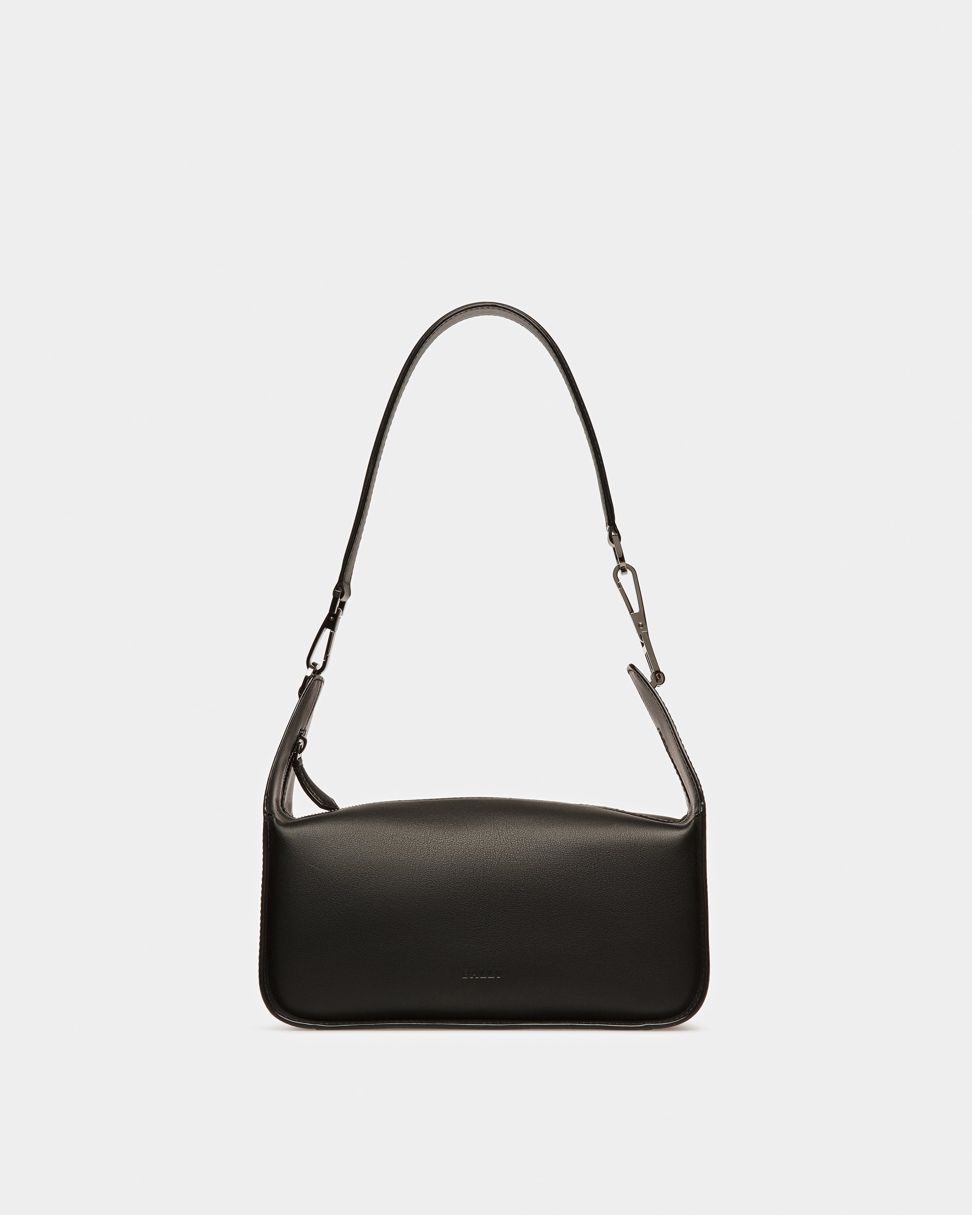 B-Hook Leather Shoulder Bag In Black - Women's - Bally - 08