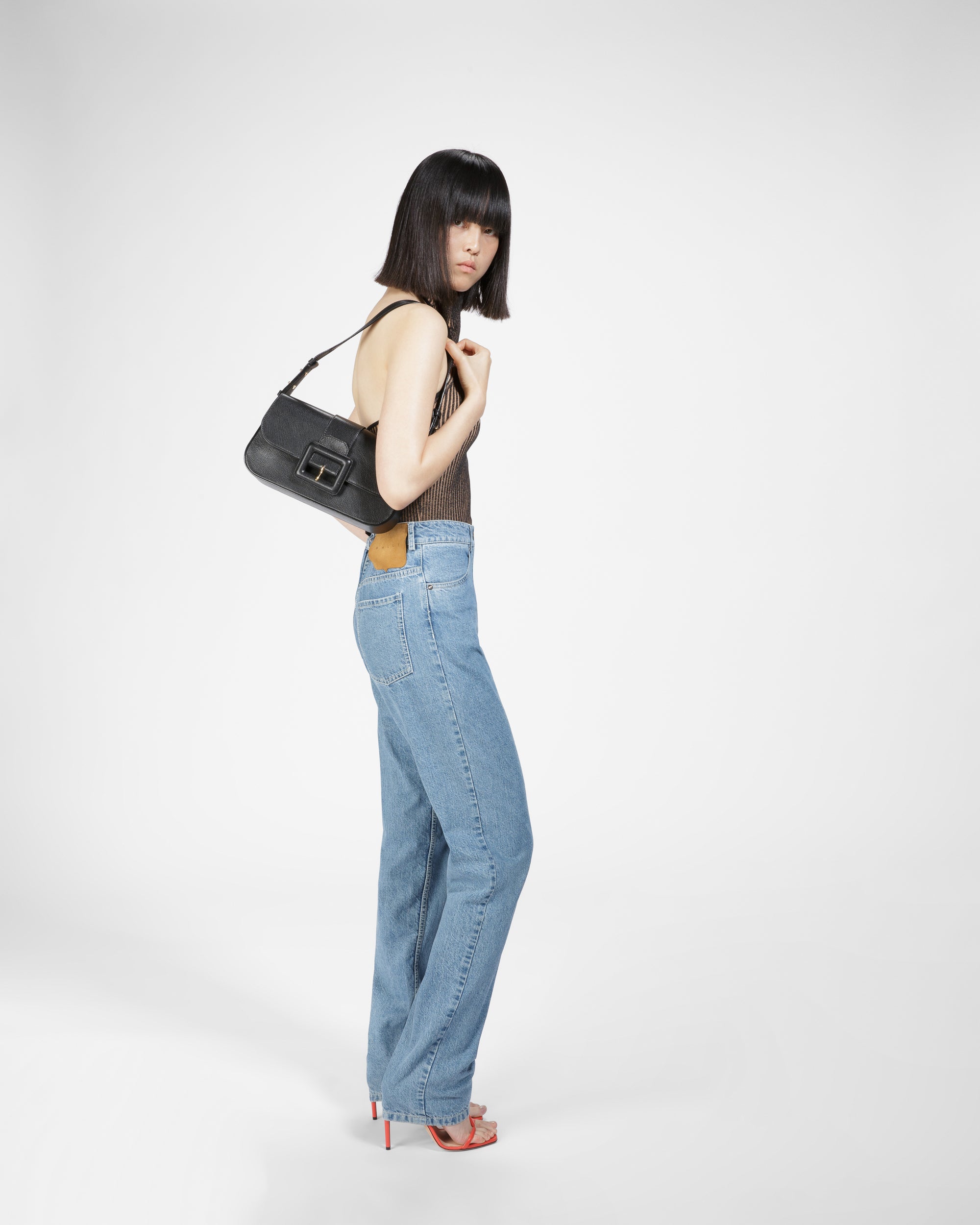 Jadha Leather Shoulder Bag In Black - Women's - Bally - 06