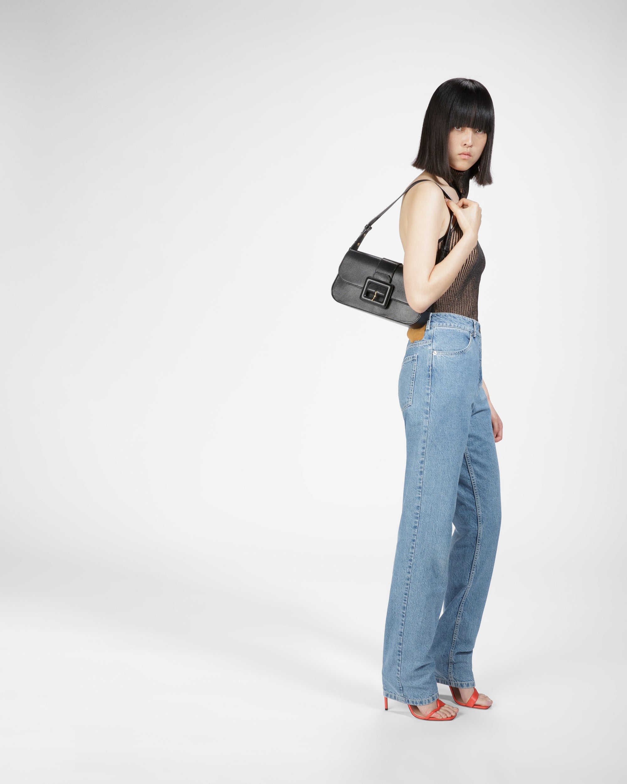 Jadha Leather Shoulder Bag In Black - Women's - Bally - 07