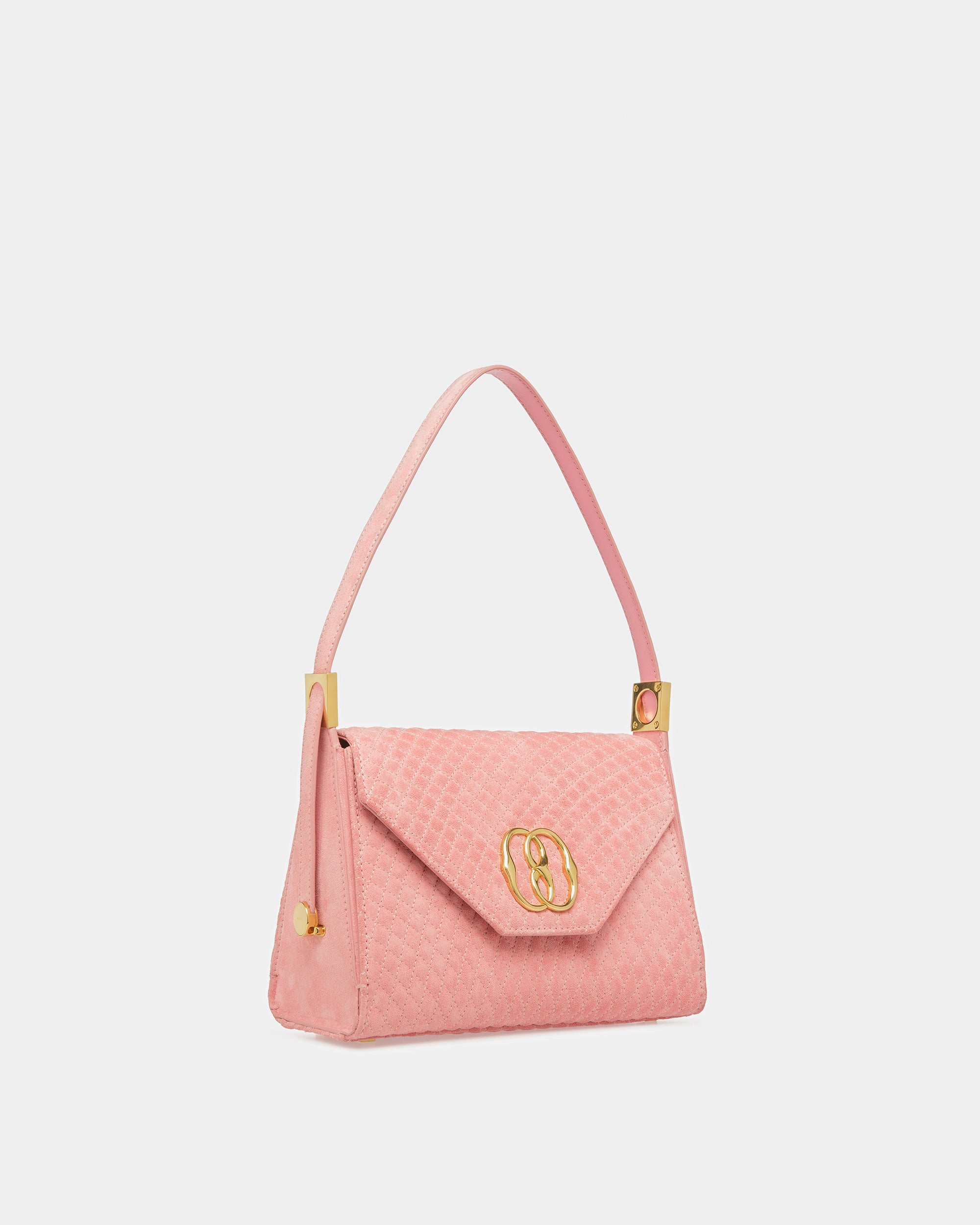 Emblem Top Handle In Quilted Suede - Women's - Bally - 04