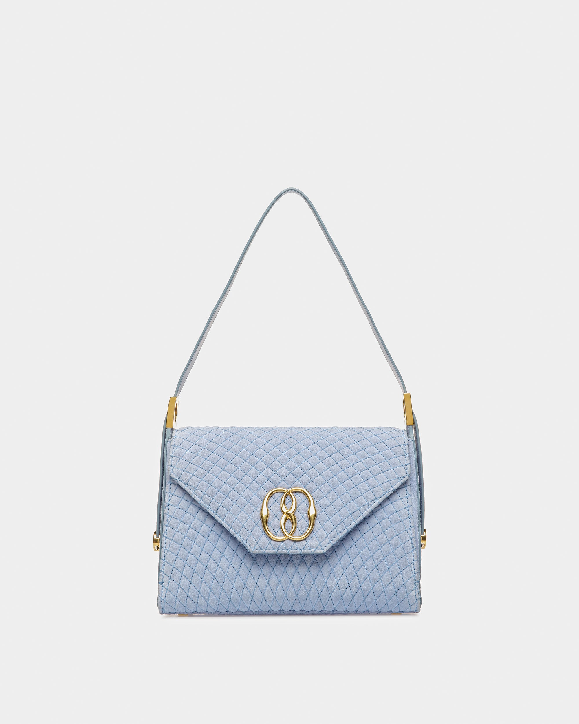 Emblem Top Handle In Quilted Suede - Women's - Bally - 01