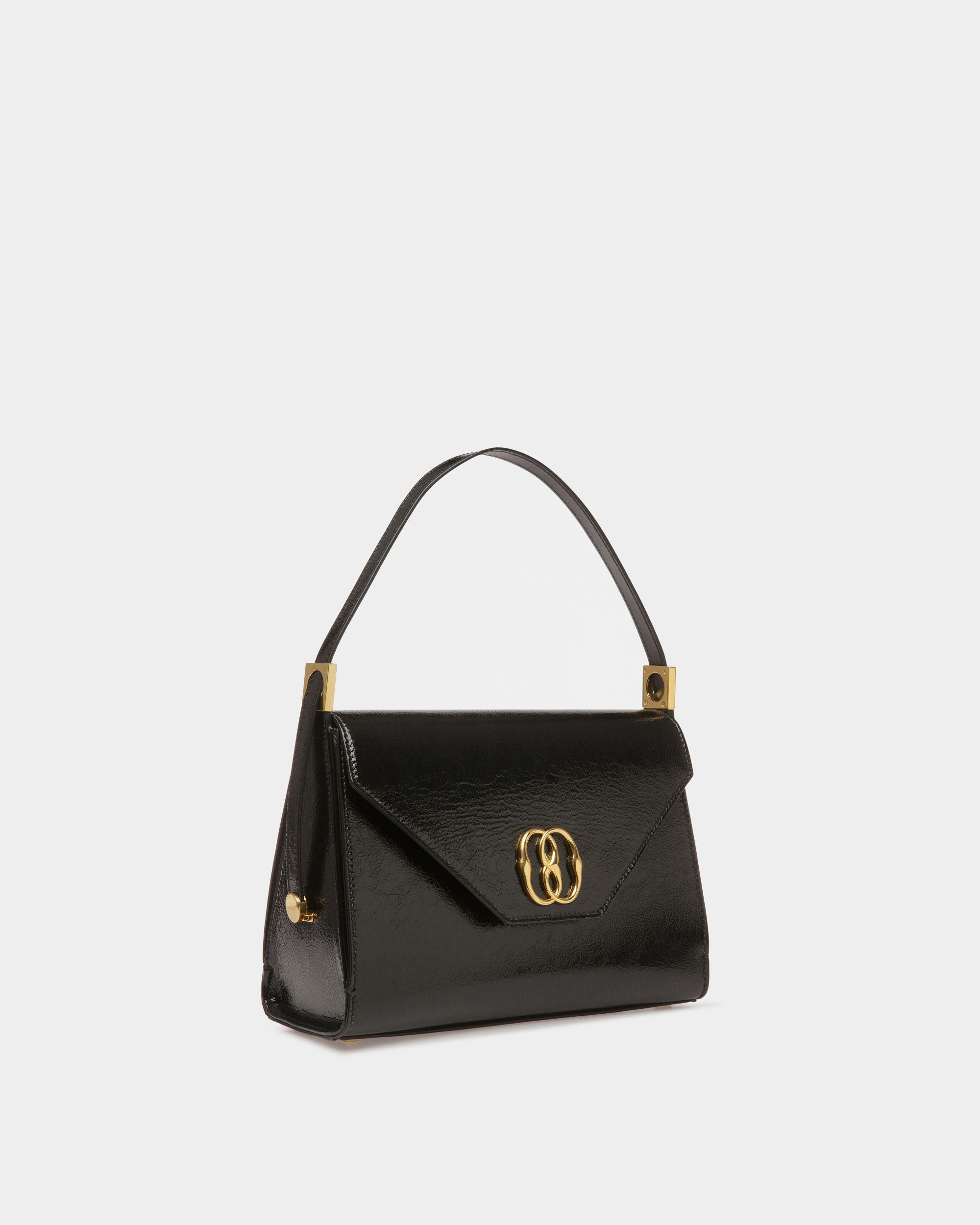 Emblem Shoulder Bag In Black Leather - Women's - Bally - 03