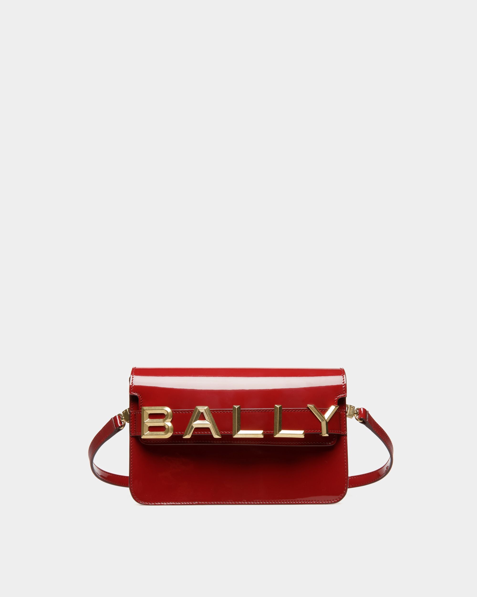 Logo Crossbody In Deep Ruby Leather - Women's - Bally - 01
