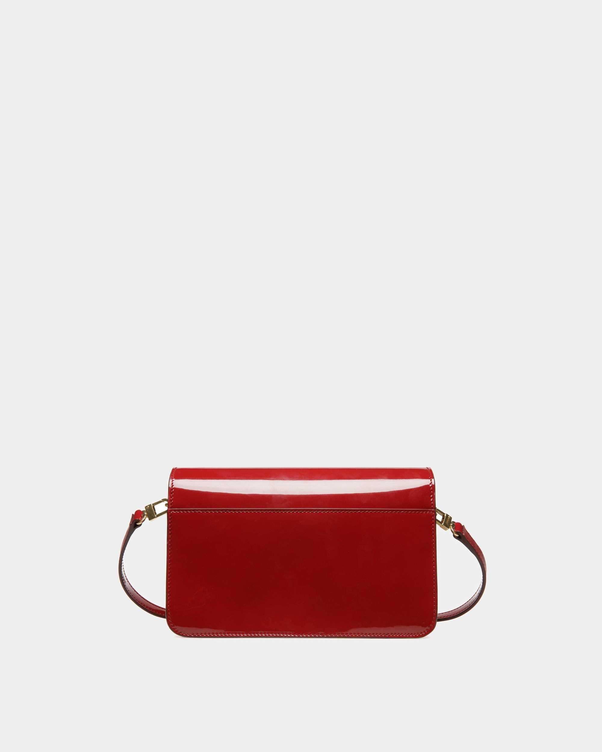 Logo Crossbody In Deep Ruby Leather - Women's - Bally - 03