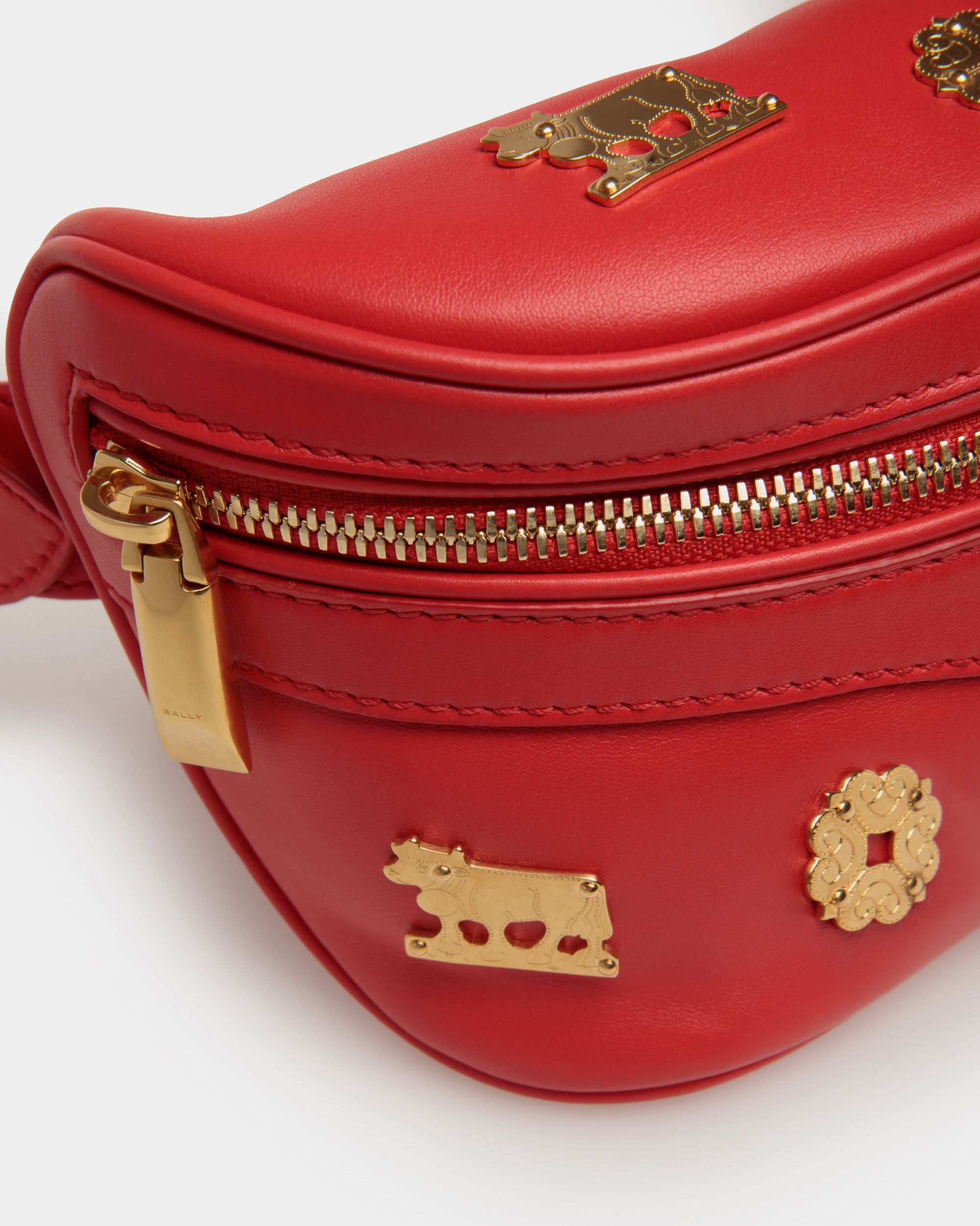 Mountain Belt Bag  in Red Leather - Women's - Bally - 06