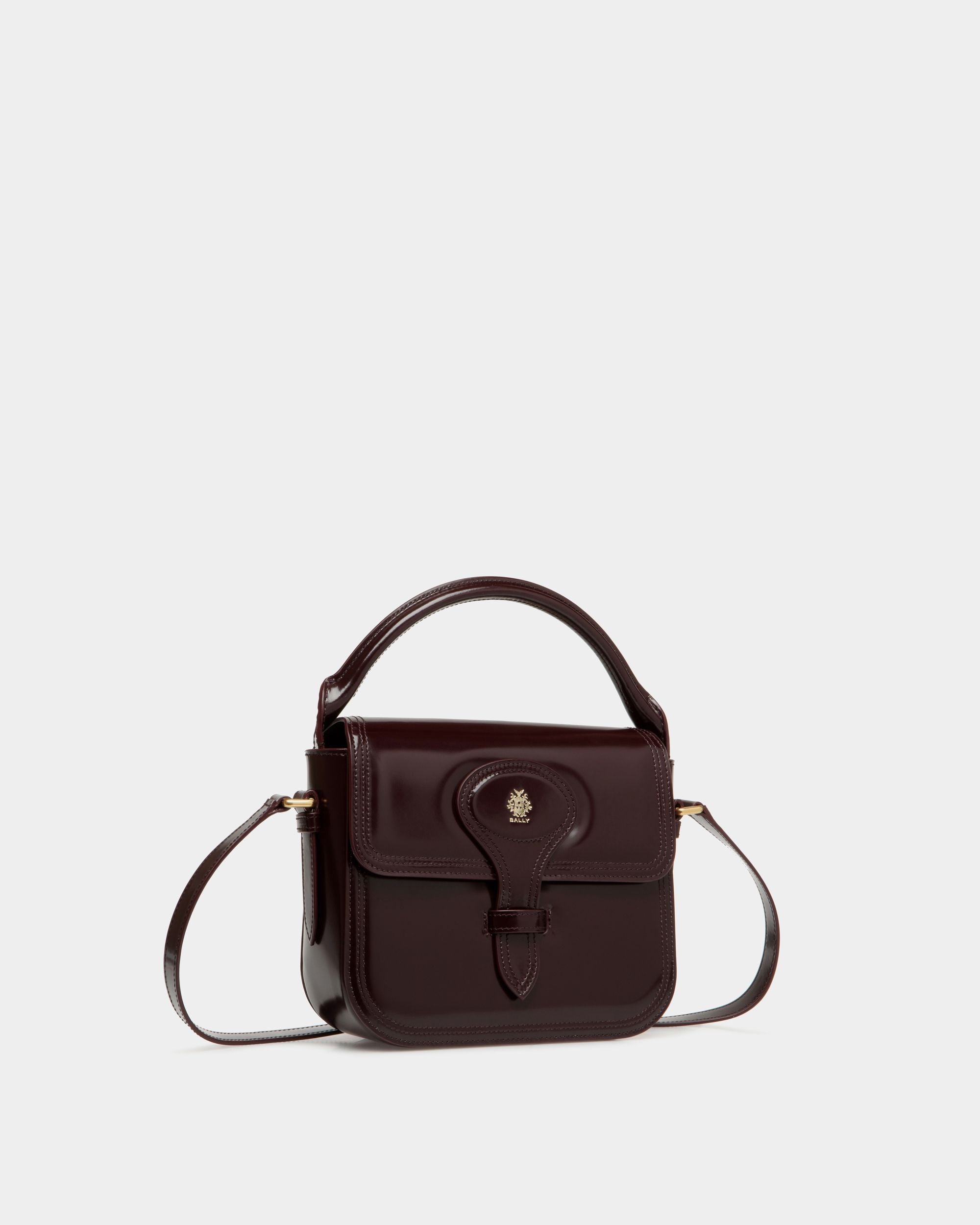 Beckett Minibag In Deep Burgundy Brushed Leather - Women's - Bally - 04