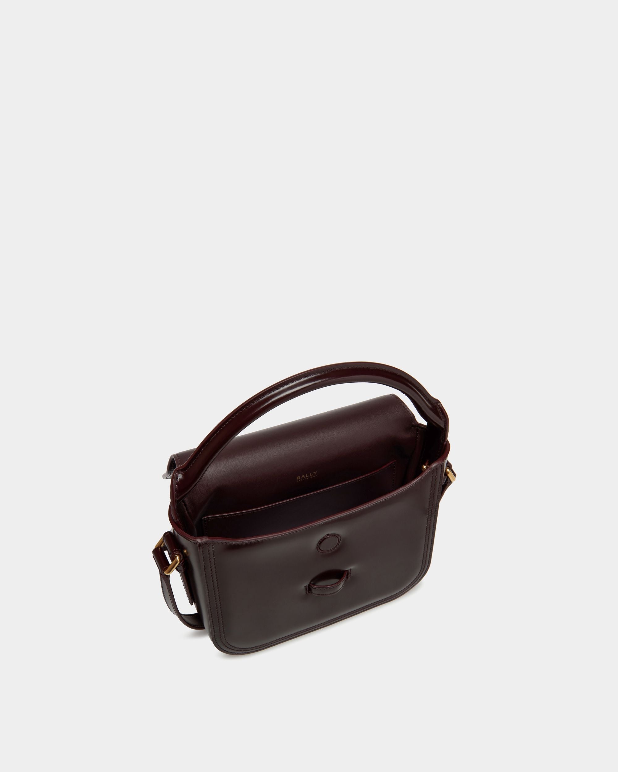 Beckett Minibag In Deep Burgundy Brushed Leather - Women's - Bally - 05