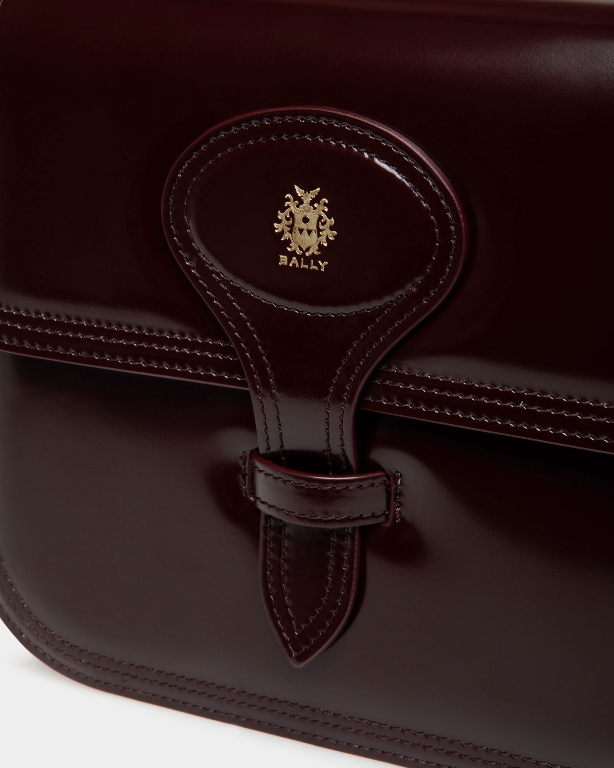 Beckett Minibag In Deep Burgundy Brushed Leather - Women's - Bally - 06