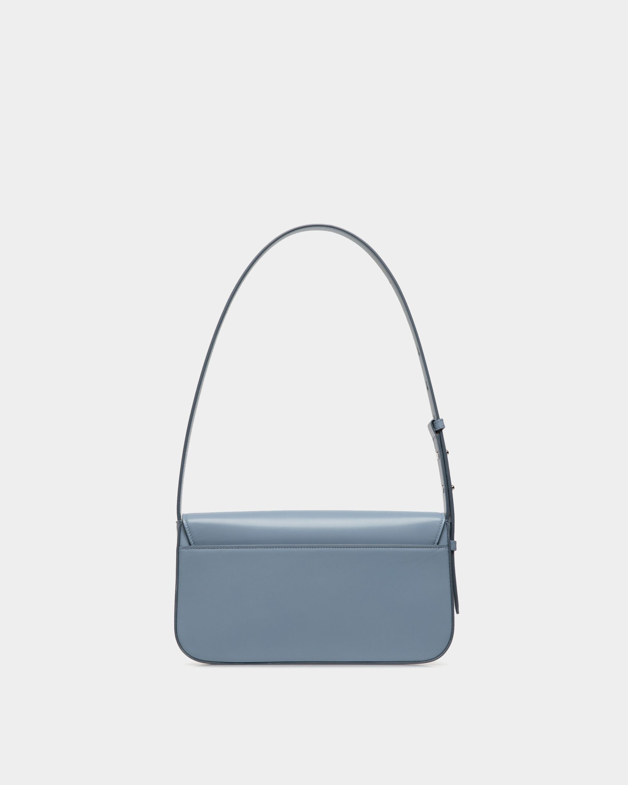 Ollam Small Shoulder Bag in Light Blue Leather - Women's - Bally - 03
