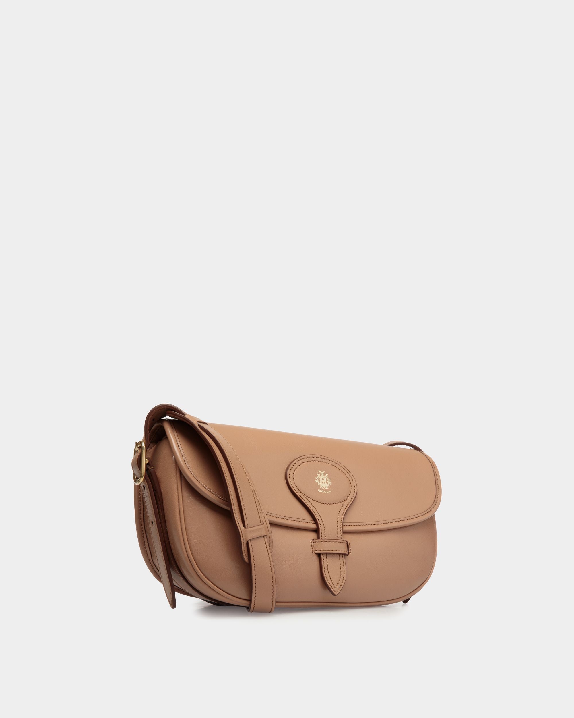 Beckett Crossbody Bag in Praline Beige Leather - Women's - Bally - 04