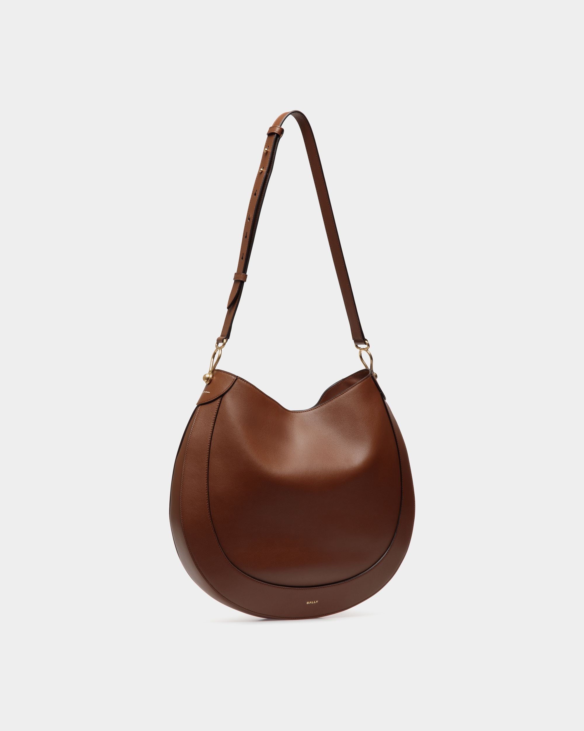 Lune Hobo Bag in Brown Leather - Women's - Bally - 03