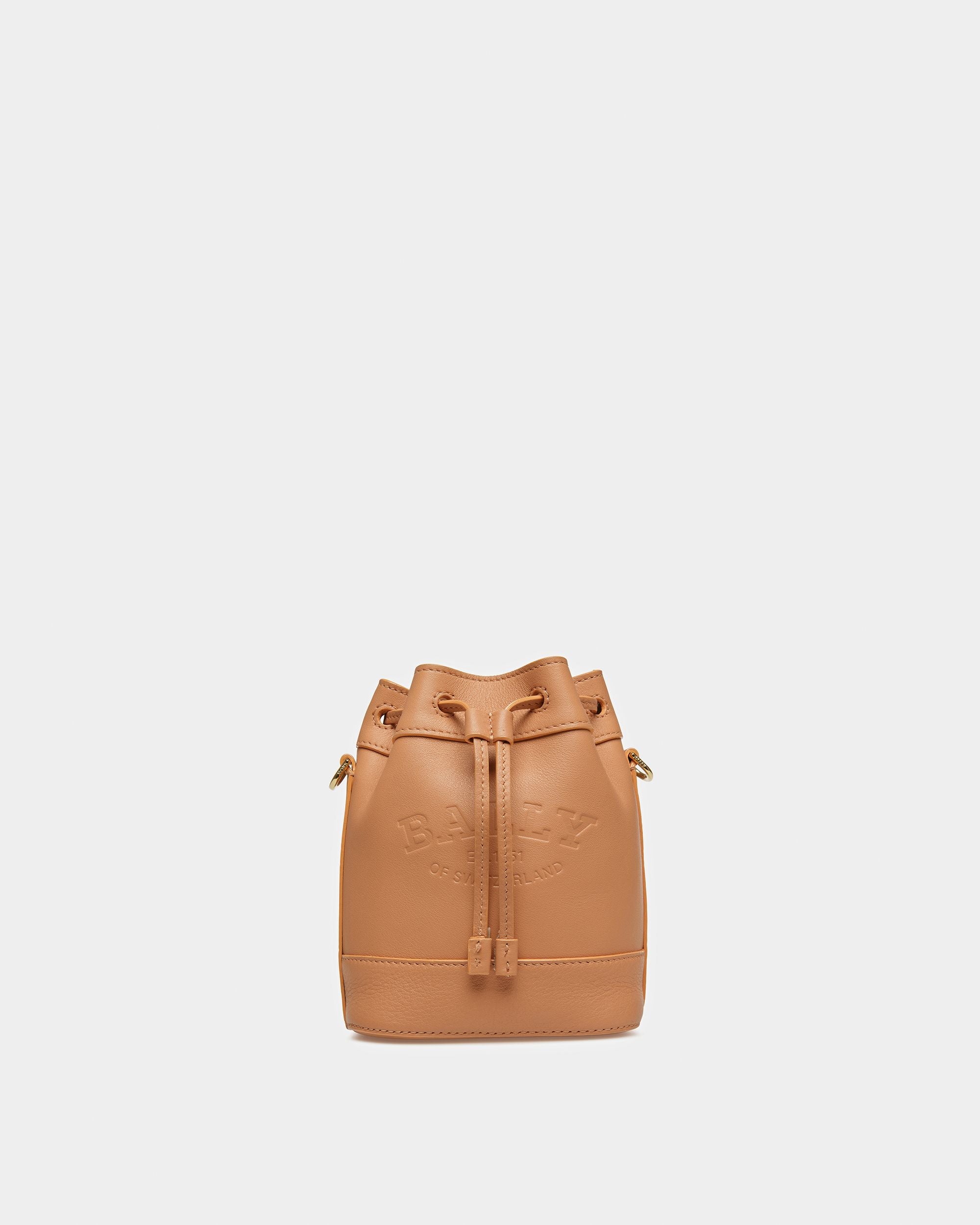 Cleoh XS Leather Bucket Bag In Peach - Women's - Bally - 01