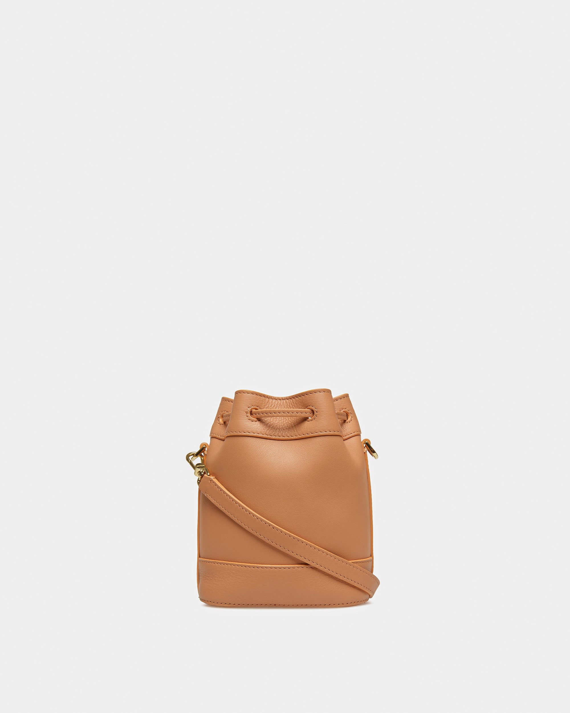 Cleoh XS Leather Bucket Bag In Peach - Women's - Bally - 02