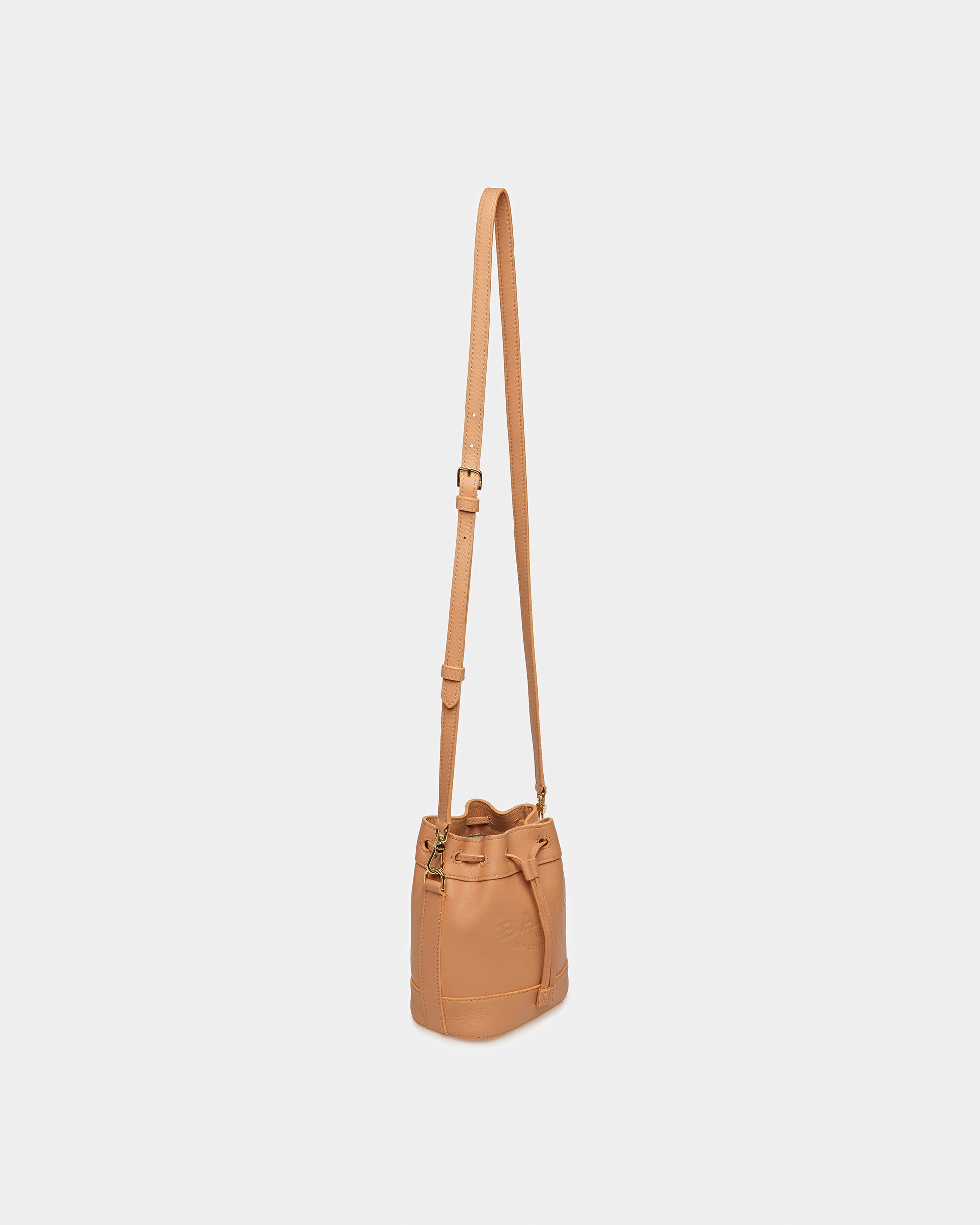 Cleoh XS Leather Bucket Bag In Peach - Women's - Bally - 05