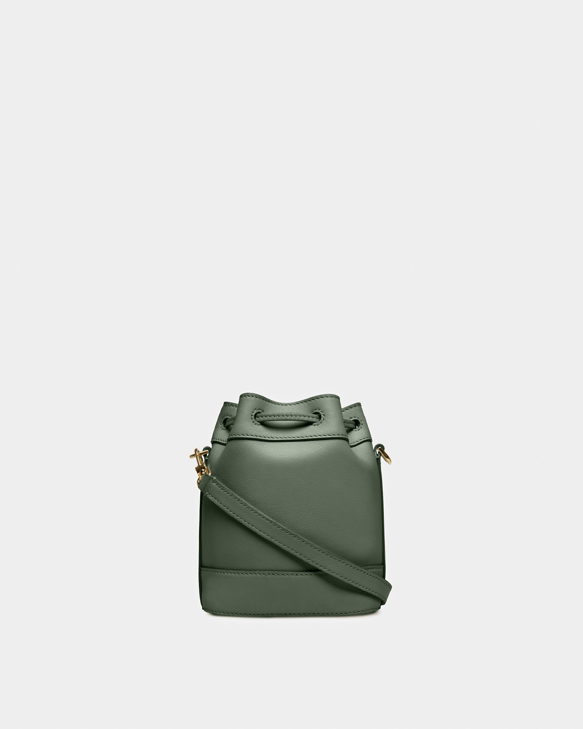 Cleoh Leather Bucket Bag In Sage - Women's - Bally - 02
