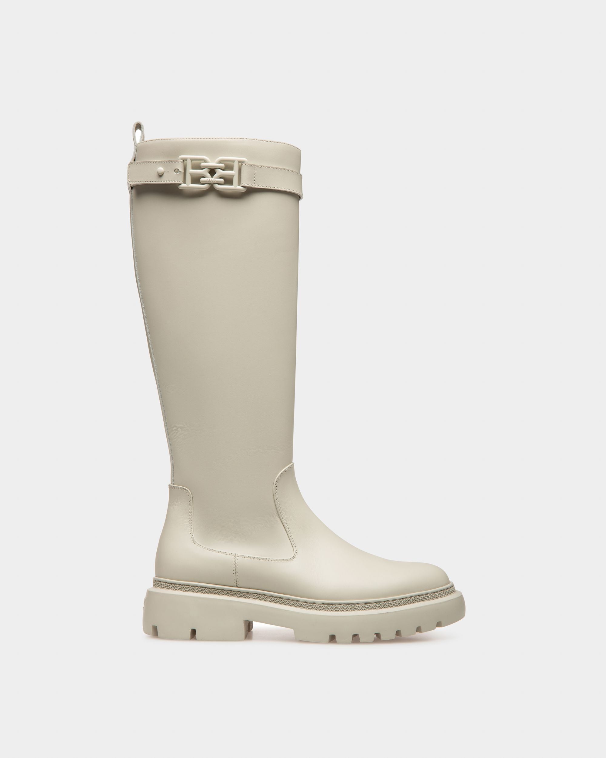 Gaila Leather Boots In Denty White - Women's - Bally - 01