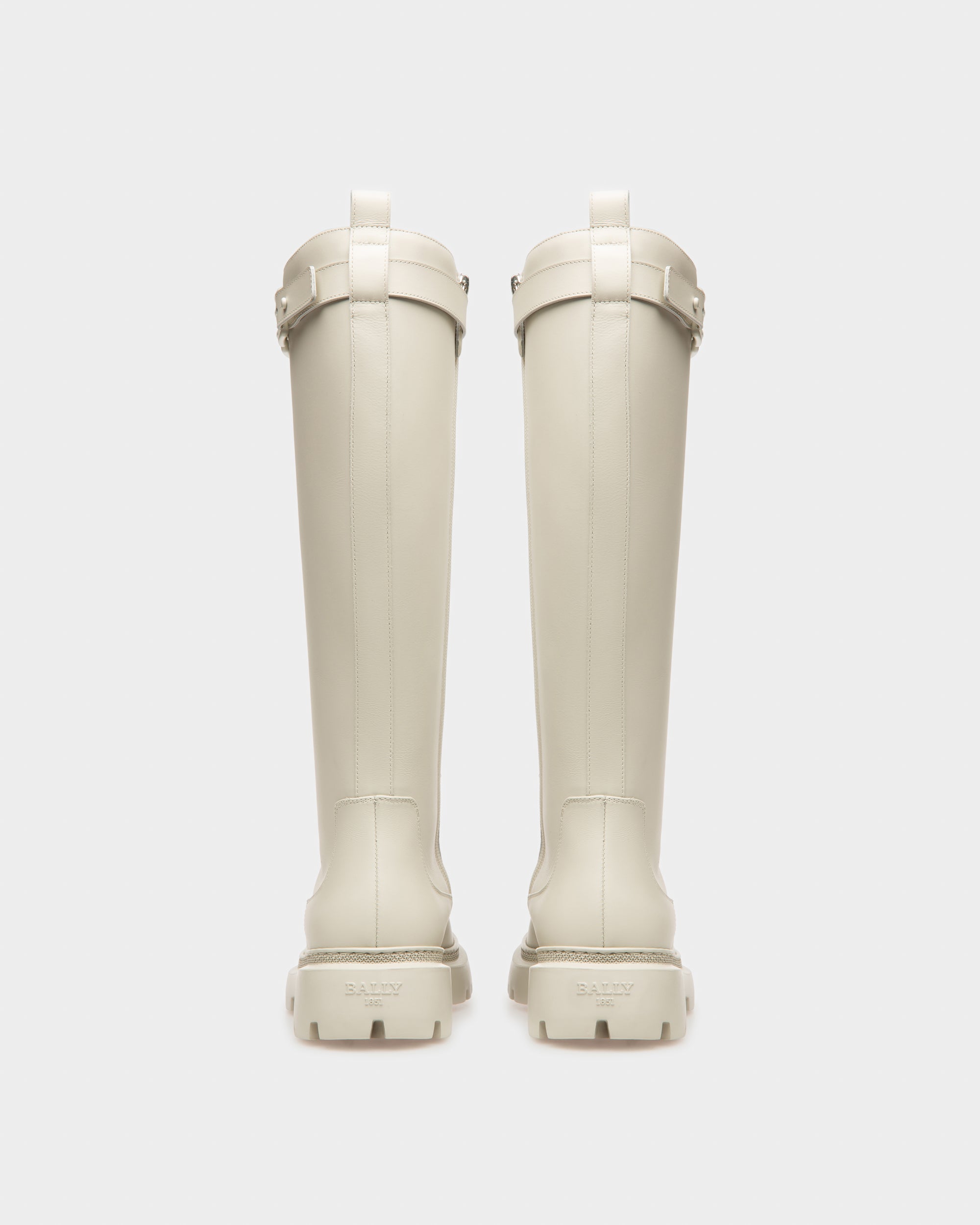 Gaila Leather Boots In Denty White - Women's - Bally - 04