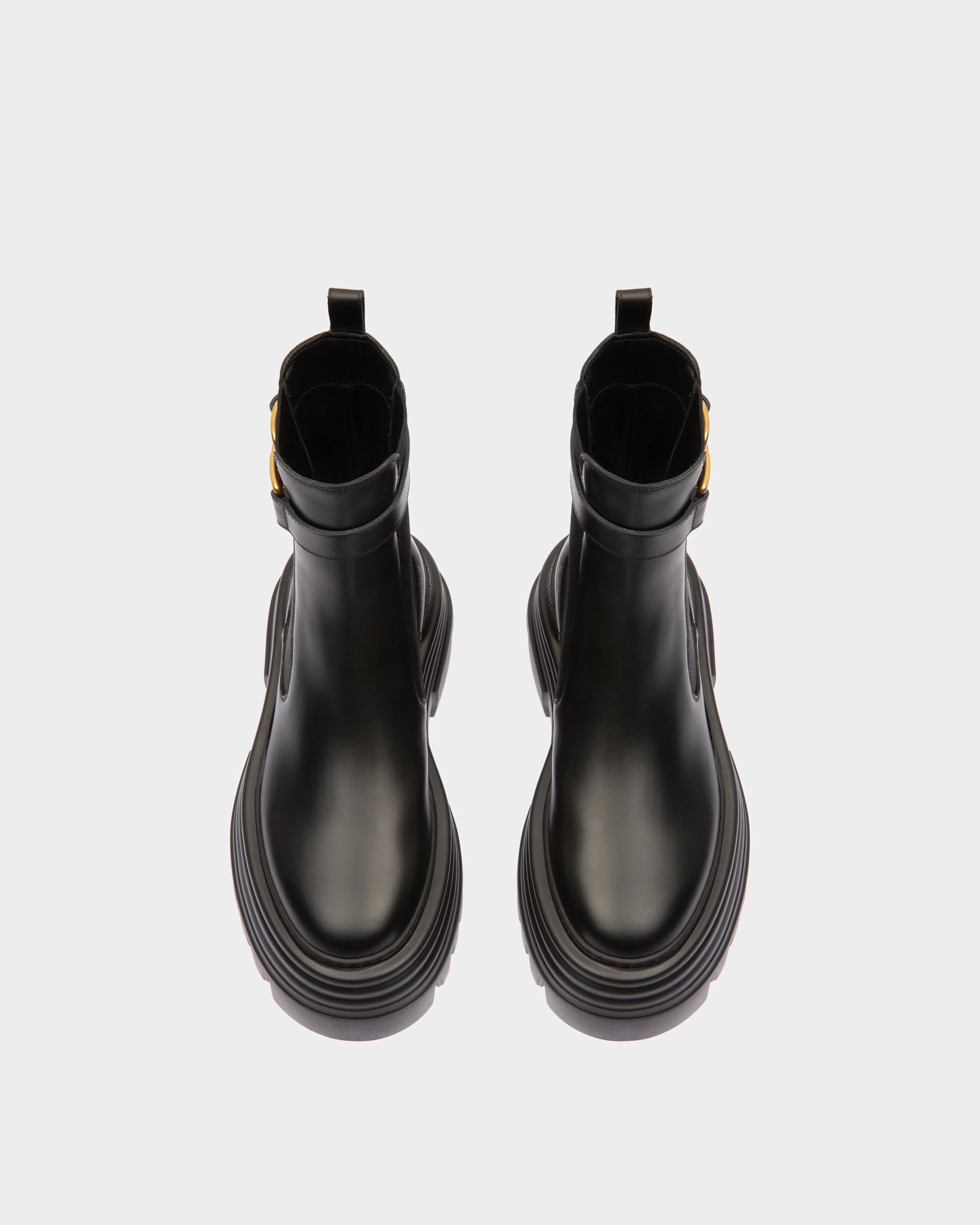 Greby Leather Booties In Black - Women's - Bally - 02