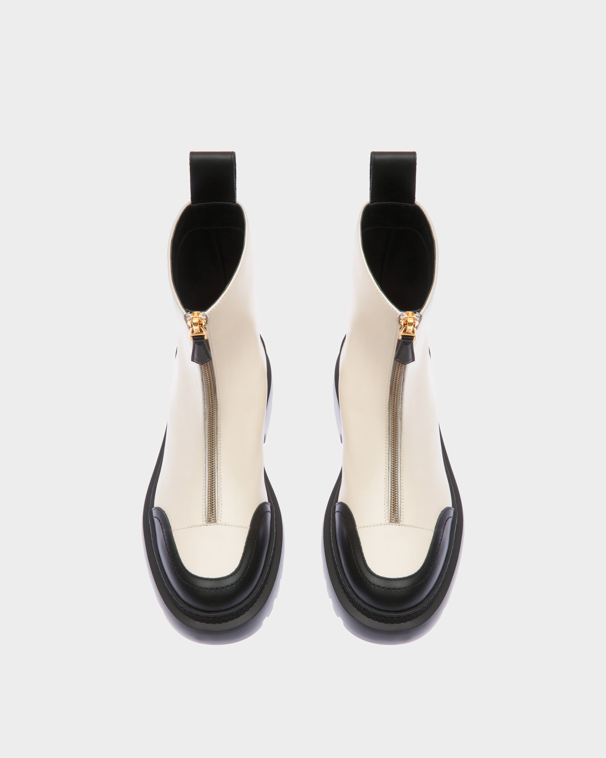 Giuli Leather Booties In Bone - Women's - Bally - 02