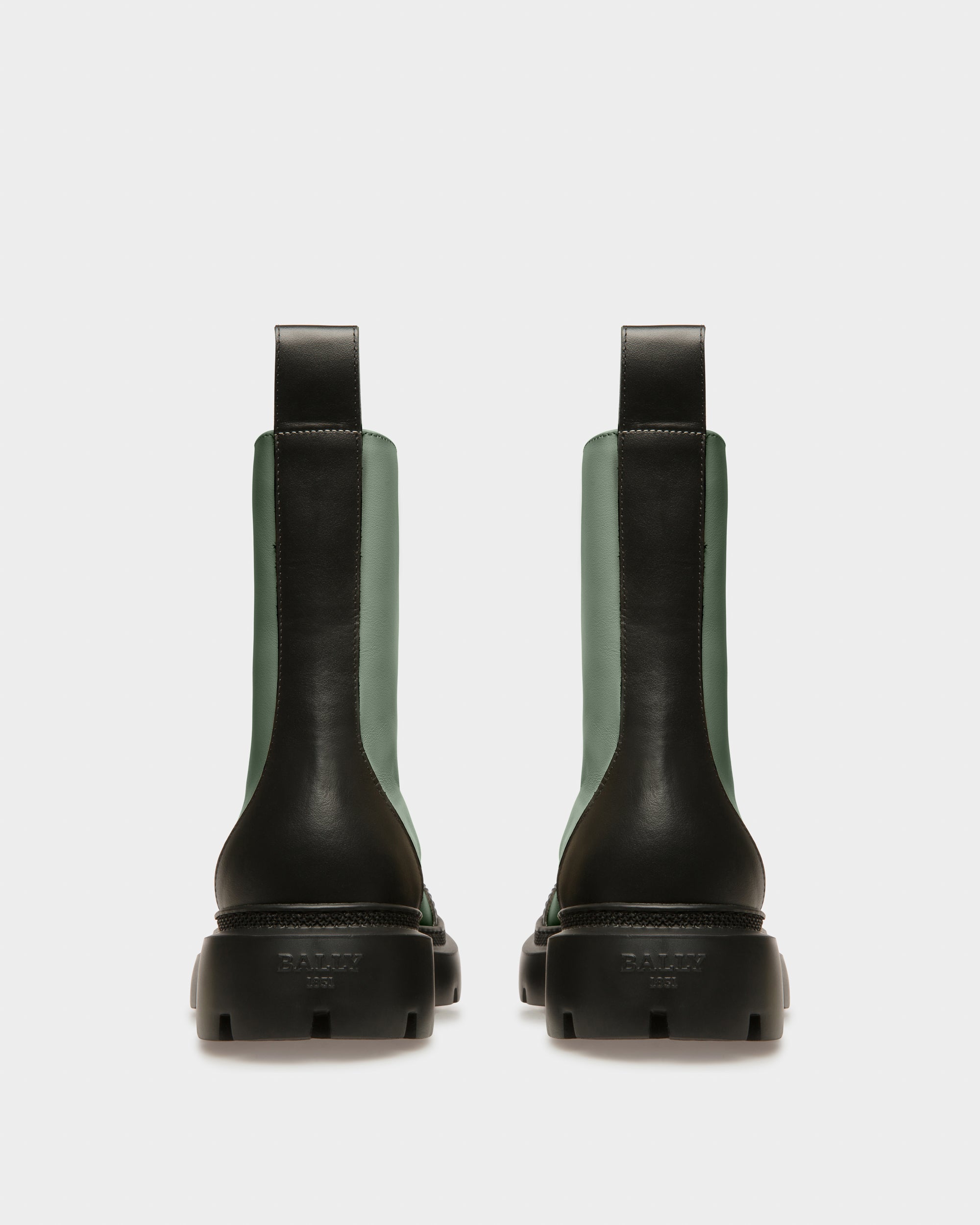 Giuli Leather Booties In Green - Women's - Bally - 04