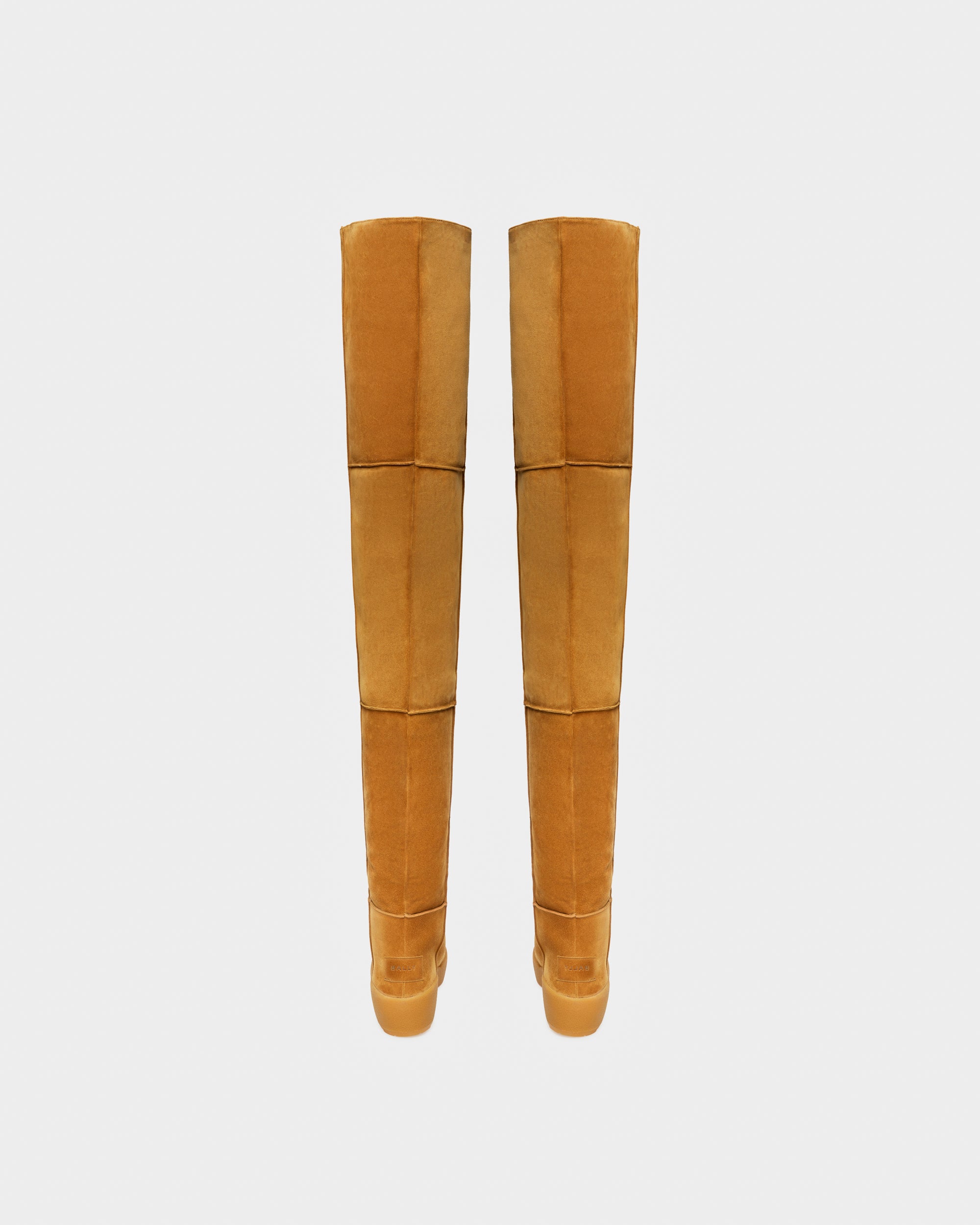 Cortina Leather Long Boots In Camel - Women's - Bally - 04